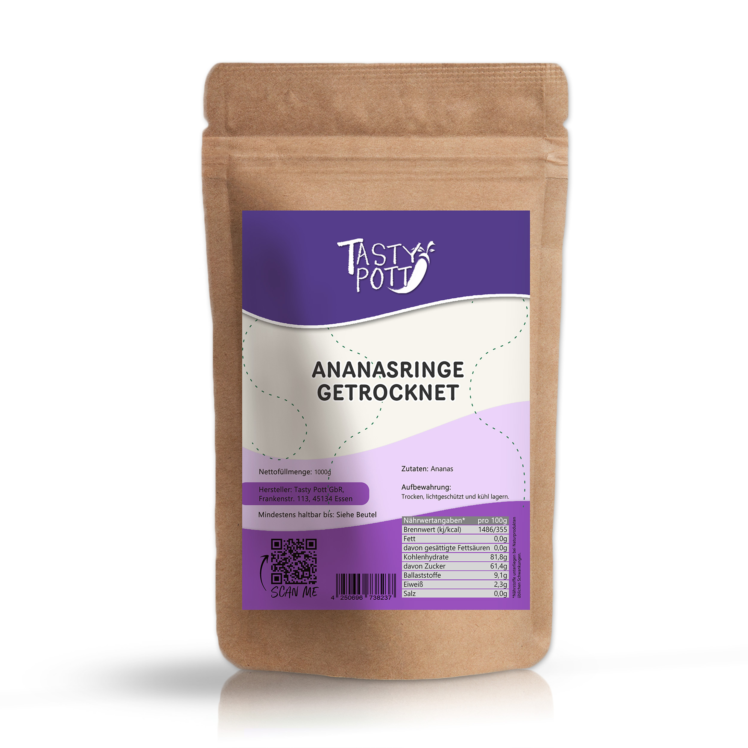 Getrocknete Ananasringe 2x1kg