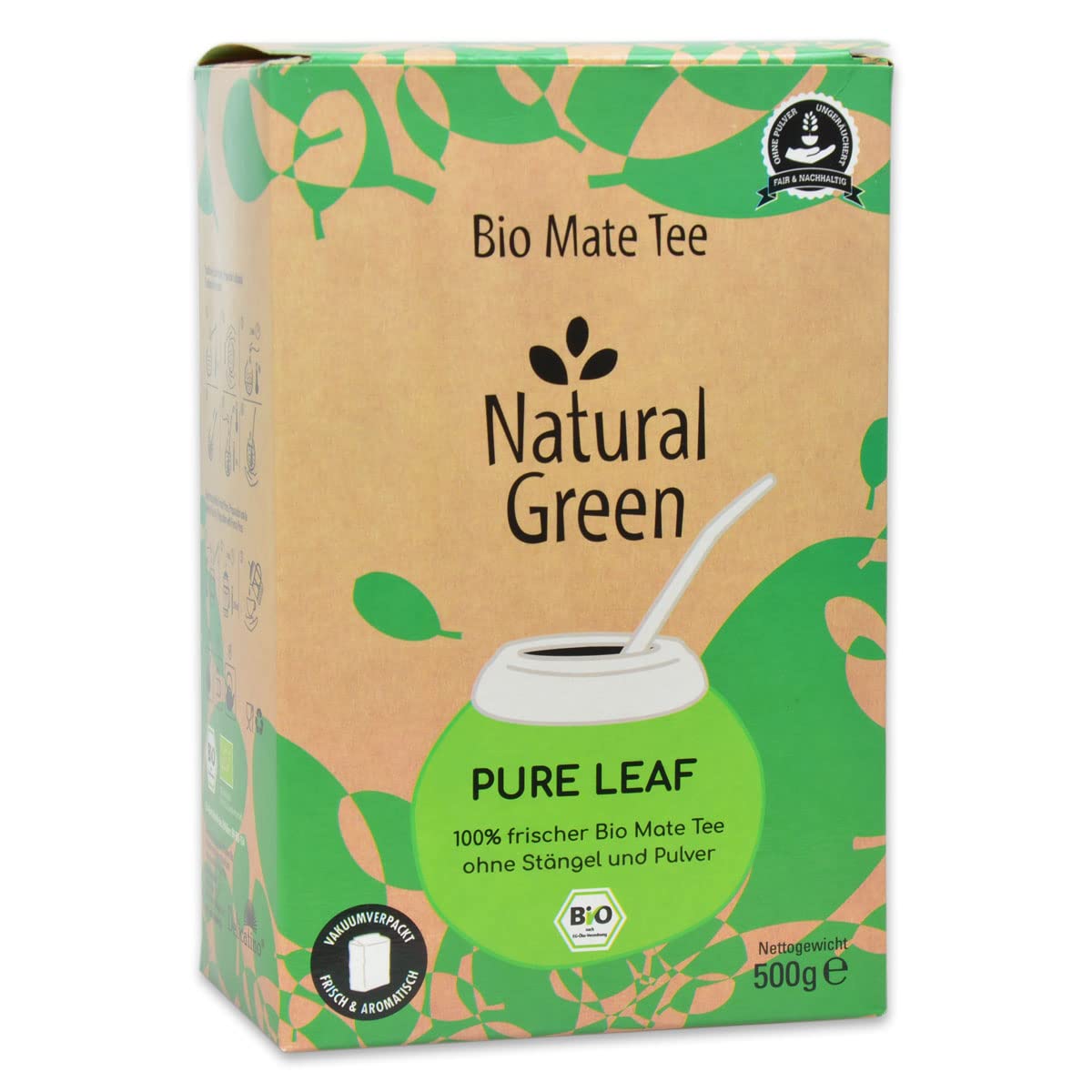 Bio Mate Tee Natural Green PURE LEAF (500g) Mate Tee ohne Stängel (frisch & ungeräuchert) Bio Mate Tee Natural Green PURE LEAF (500g) Mate Tee ohne Stängel (frisch & ungeräuchert)