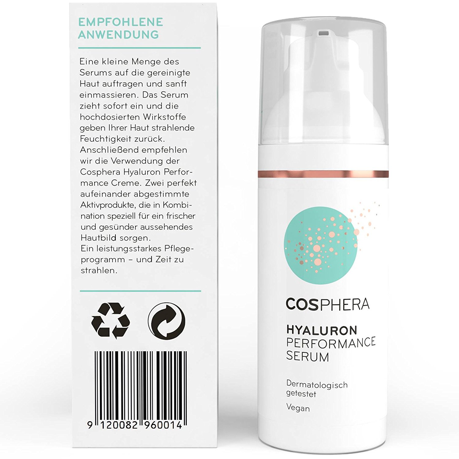 Cosphera - Hyaluron Performance Serum hochdosiert 50 ml - Hyaluronsäure Konzentrat Gel für Gesicht,