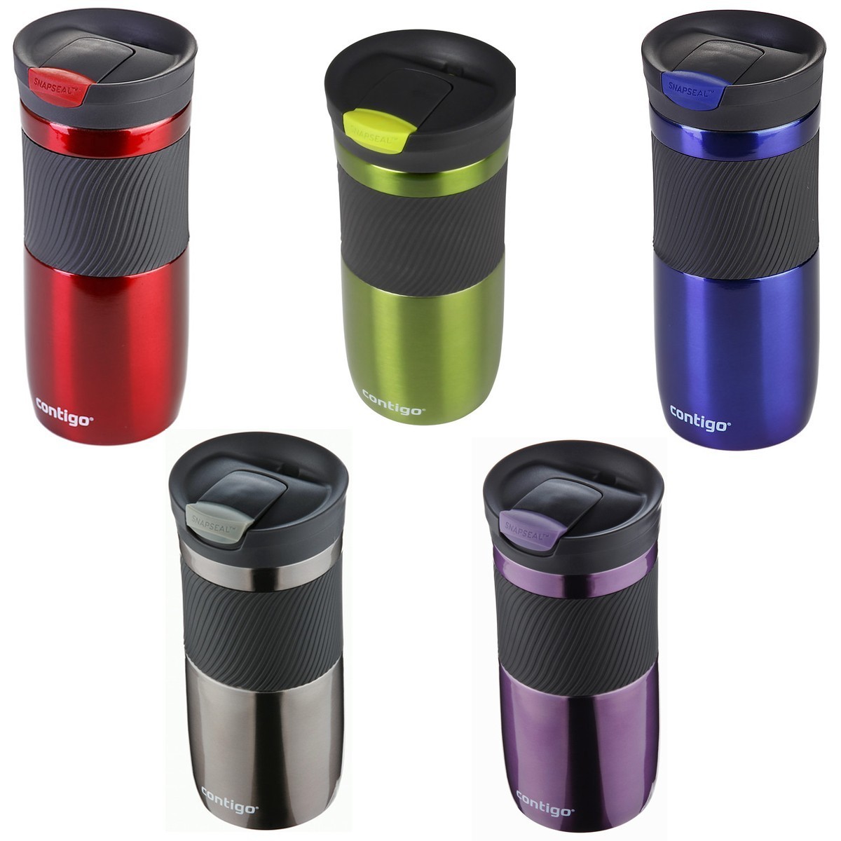 Contigo Byron Edelstahl Thermobecher Trinkflasche Snapseal NEUE FARBEN! Contigo Byron Edelstahl Thermobecher Trinkflasche Snapseal NEUE FARBEN!