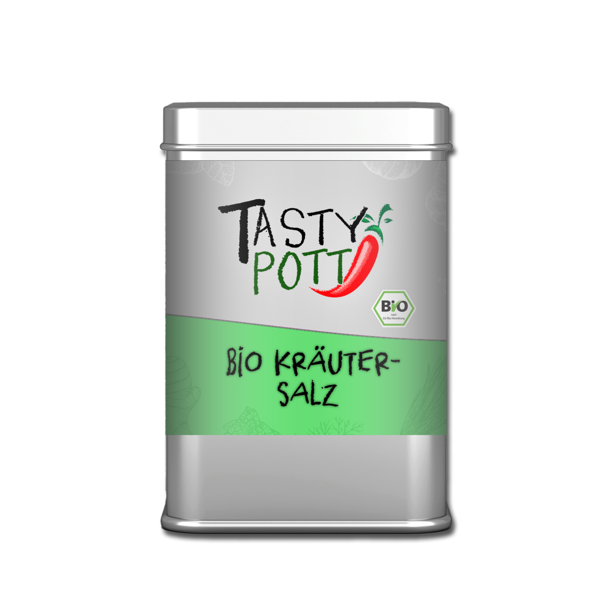 Bio Kräutersalz - Mediterrane Kräuter mit Salz - 100g Dose Tasty Pott Bio Kräutersalz - Mediterrane Kräuter mit Salz - 100g Dose Tasty Pott