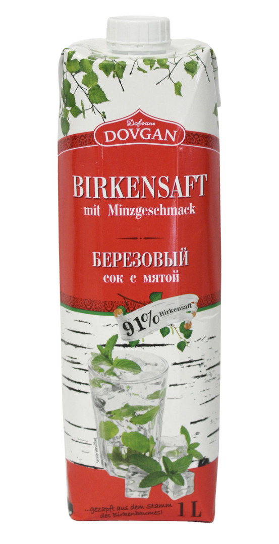 Dovgan Birkensaft mit Minzgeschmack (12x1L)