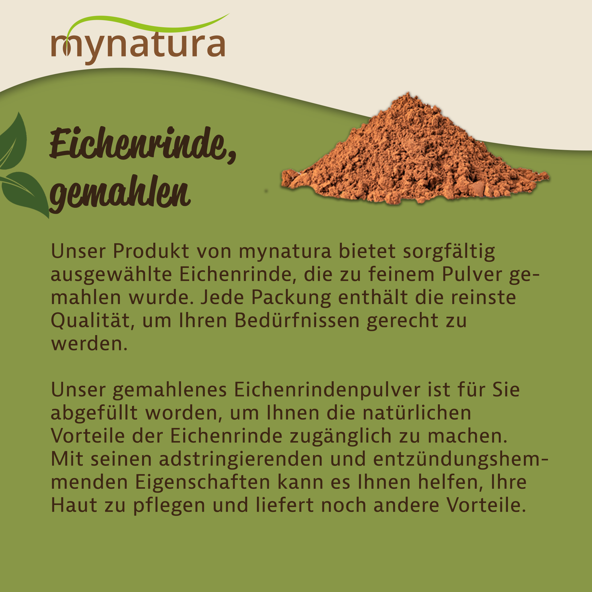 Mynatura Eichenrinde - gemahlen 250g Mynatura Eichenrinde - gemahlen 250g