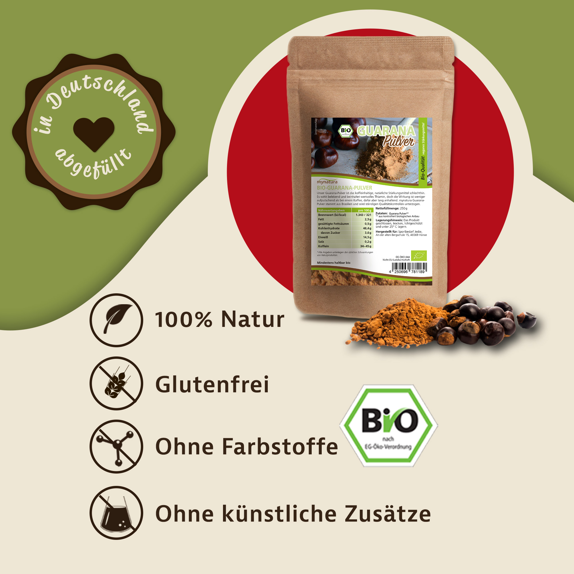 Mynatura Bio Guarana Pulver 0,25Kg