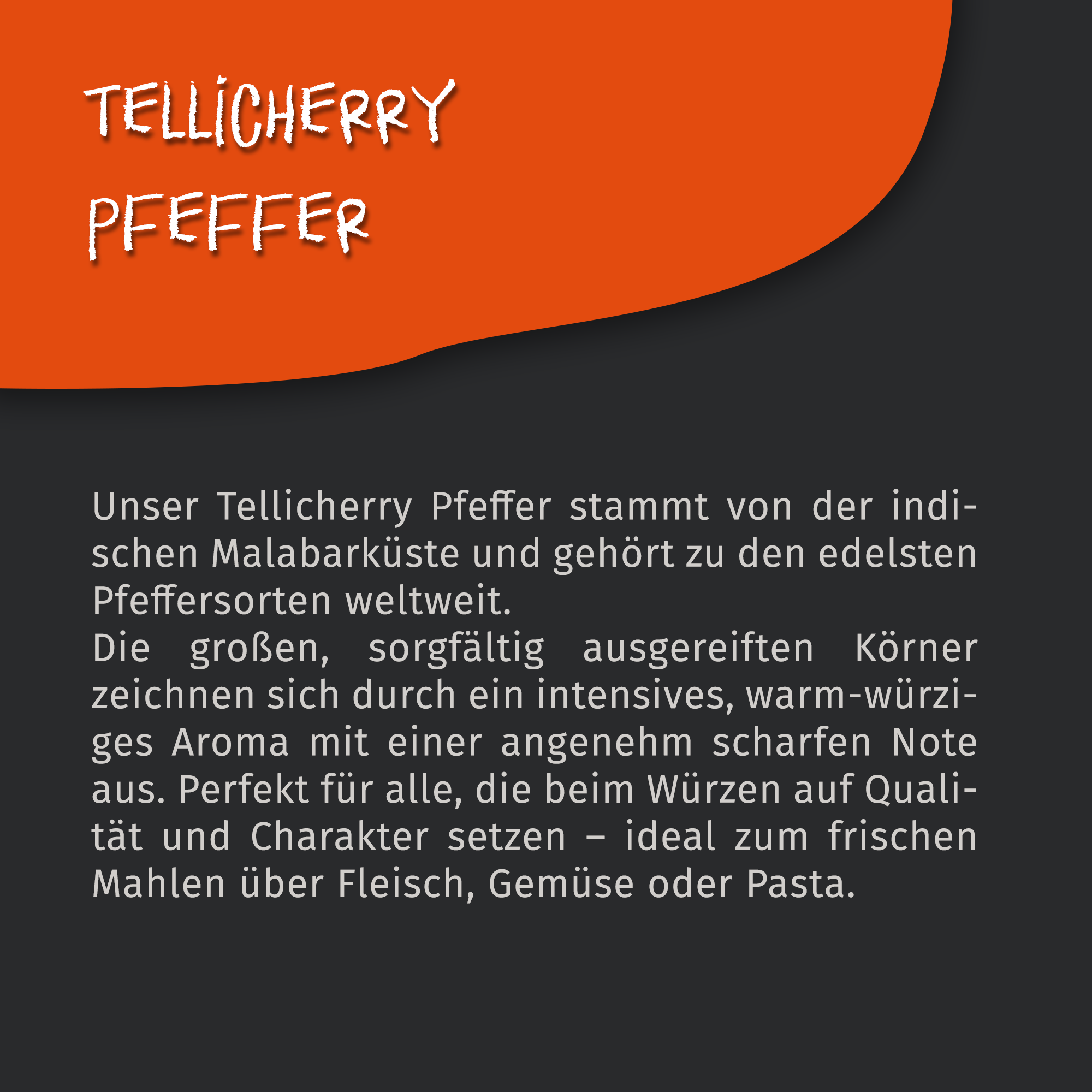 Tellicherry Pfeffer ganz 80g Dose von Tasty Pott