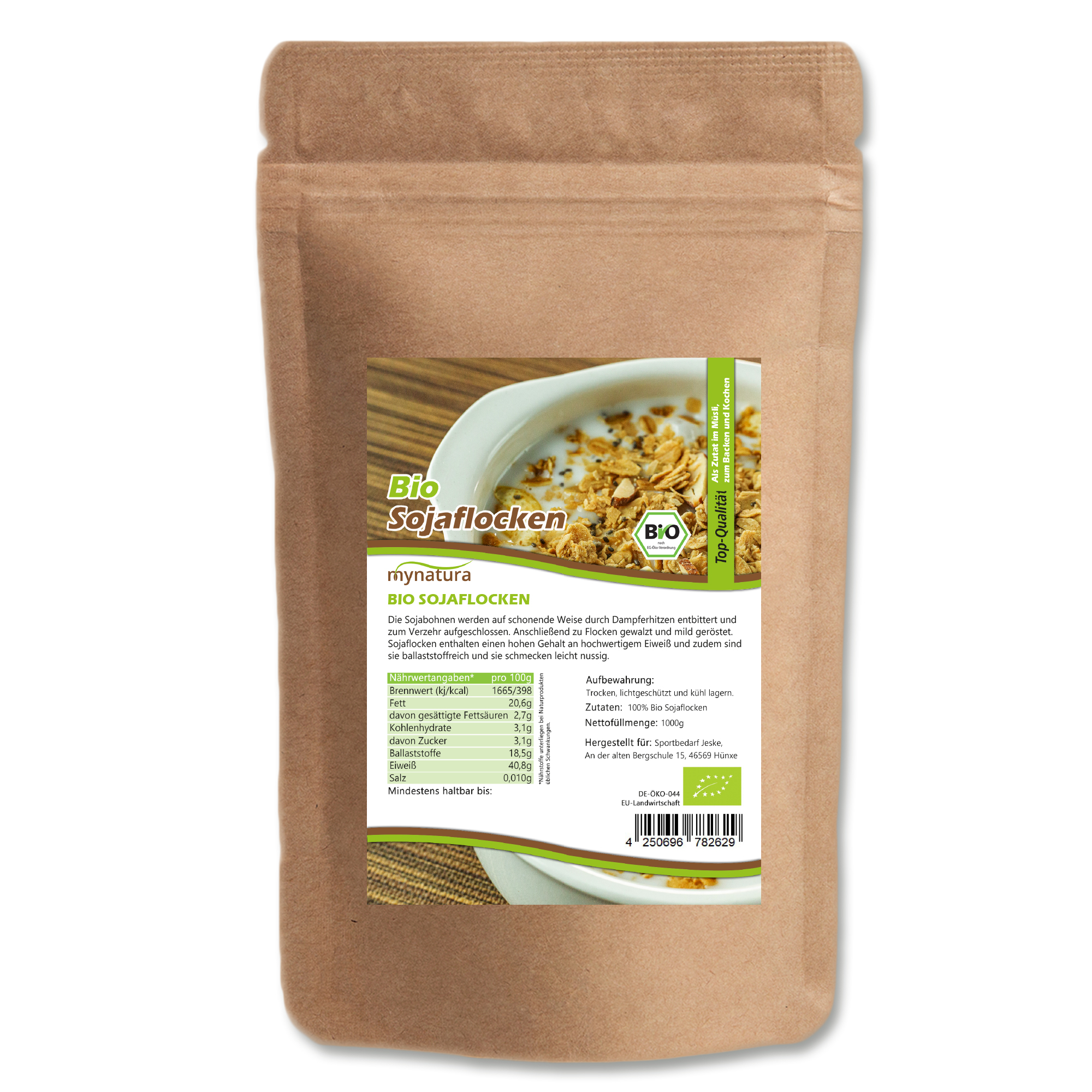 Bio Sojaflocken von Mynatura – vielseitige pflanzliche Eiweißquelle für Müsli, Backen & Kochen Bio Sojaflocken von Mynatura – vielseitige pflanzliche Eiweißquelle für Müsli, Backen & Kochen