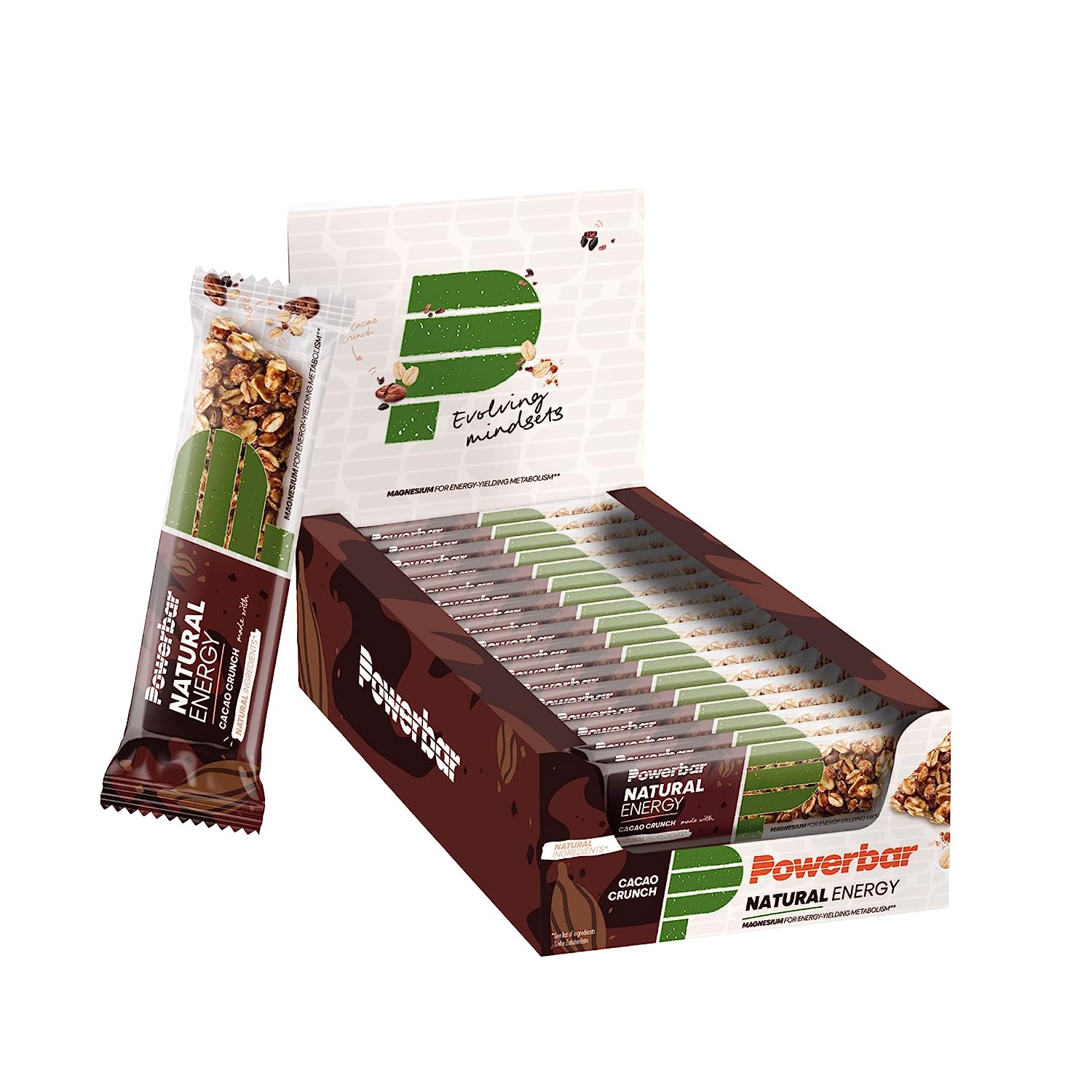 Powerbar Natural Energy Cereal Cacao Crunch 18x40g - Veganer Kohlenhydrat Energie Riegel + Magnesium Powerbar Natural Energy Cereal Cacao Crunch 18x40g - Veganer Kohlenhydrat Energie Riegel + Magnesium