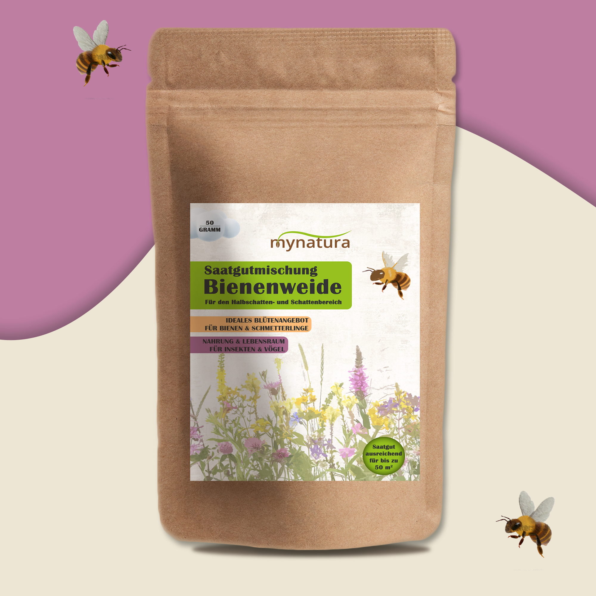 Mynatura Bienenweide für den Halbschatten und Schattenbereich 50g Mynatura Bienenweide für den Halbschatten und Schattenbereich 50g