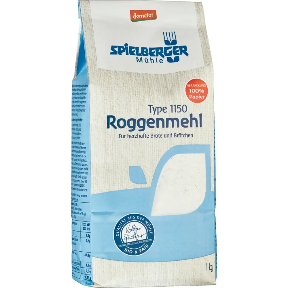 Spielberger Roggenmehl Type 1150 (1 kg) - Bio Spielberger Roggenmehl Type 1150 (1 kg) - Bio