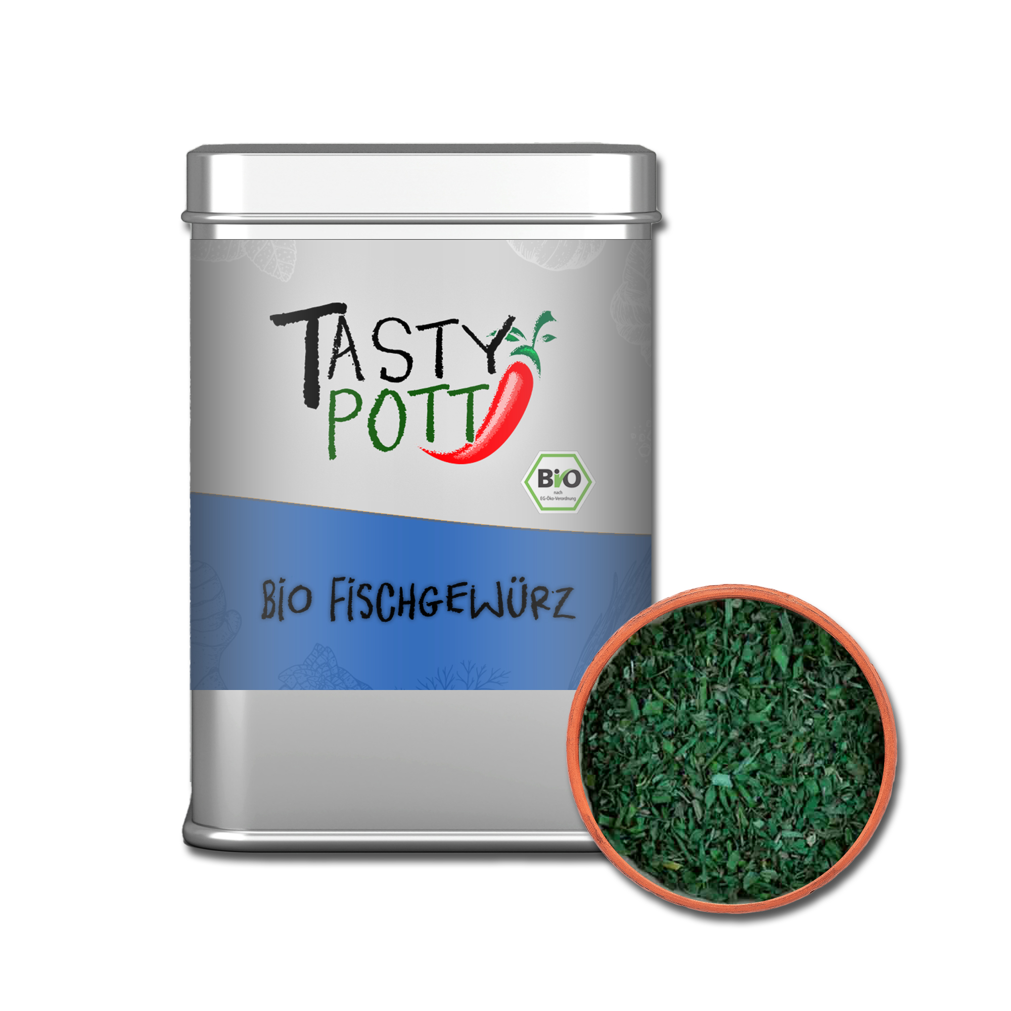 Fischgewürz - Gewürz für Fisch - Bio Gewürzmischung - 100g Dose Tasty Pott Fischgewürz - Gewürz für Fisch - Bio Gewürzmischung - 100g Dose Tasty Pott