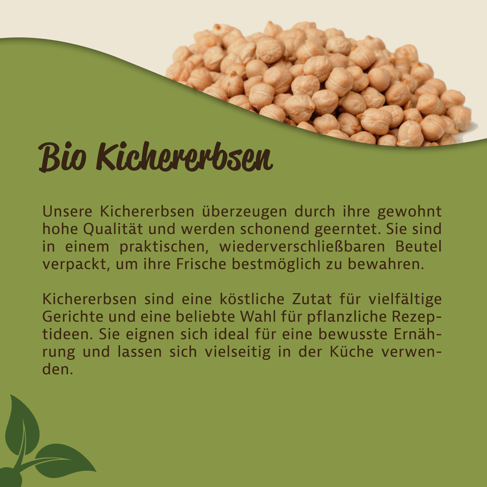 Bio Kichererbsen von Mynatura – Pflanzliche Proteinquelle für vegane & vegetarische Gerichte 3x1Kg