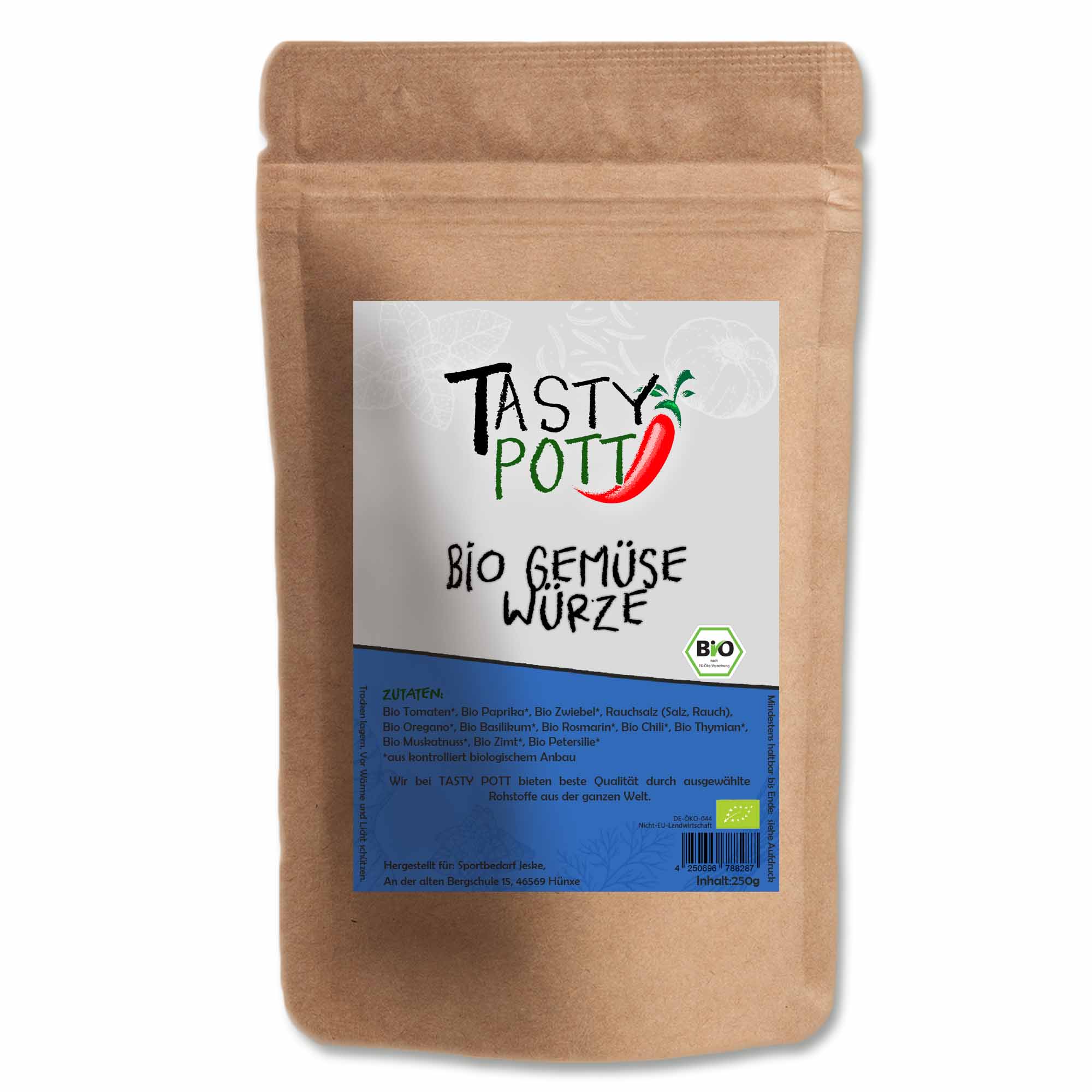 Tasty Pott Bio Gemüse Würze Gewürzmischung Nachfüllbeutel 30g
