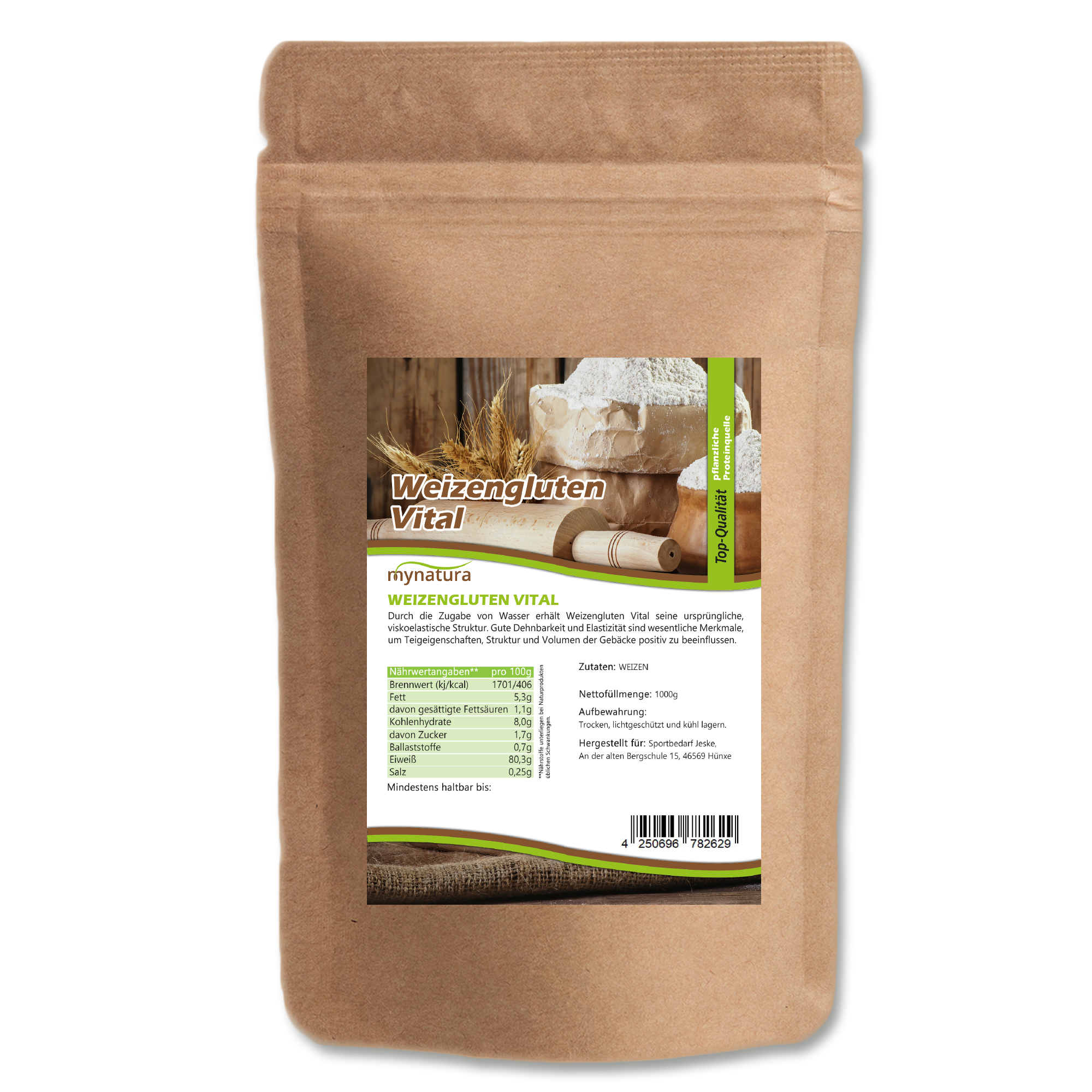 Weizengluten (Seitan) von mynatura – pflanzliches Protein & veganer Fleischersatz in Bioqualität 1kg Weizengluten (Seitan) von mynatura – pflanzliches Protein & veganer Fleischersatz in Bioqualität 1kg