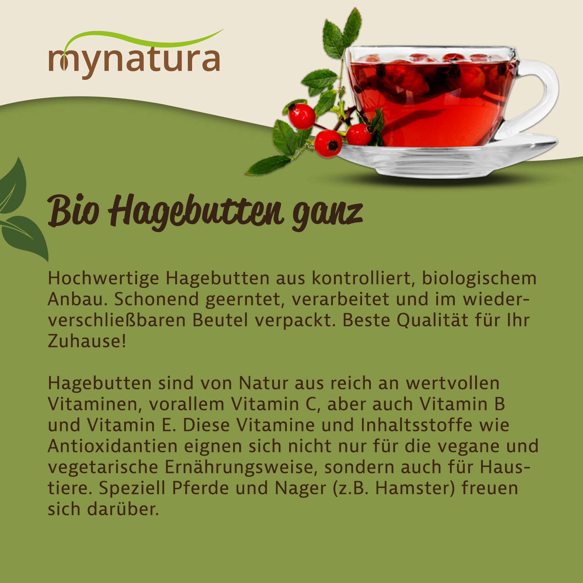 Mynatura Bio Hagebutten ganz getrocknet