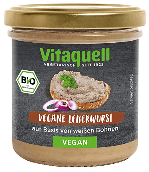 Vitaquell Vegane Leberwurst auf Basis von weißen Bohnen, 125 g im Glas Vitaquell Vegane Leberwurst auf Basis von weißen Bohnen, 125 g im Glas