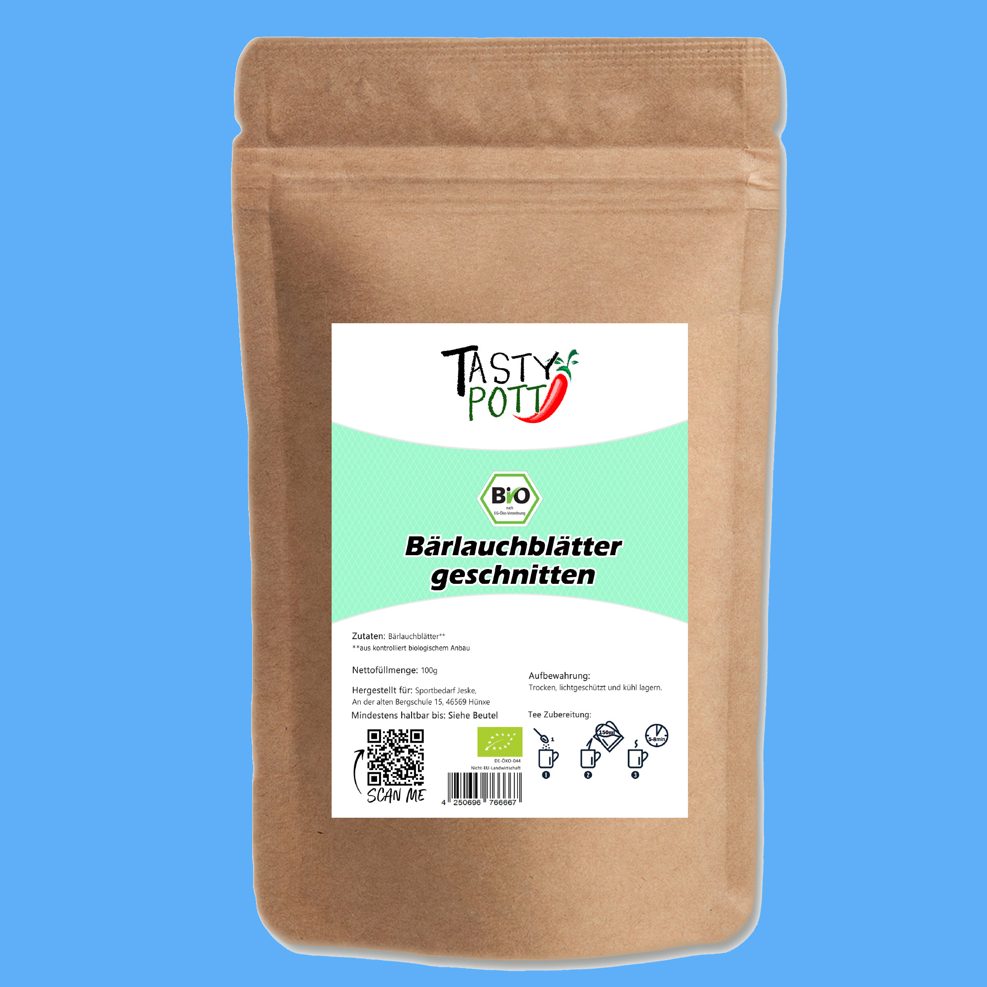 Bärlauch geschnitten Bio Qualität - 500g Beutel Tasty Pott