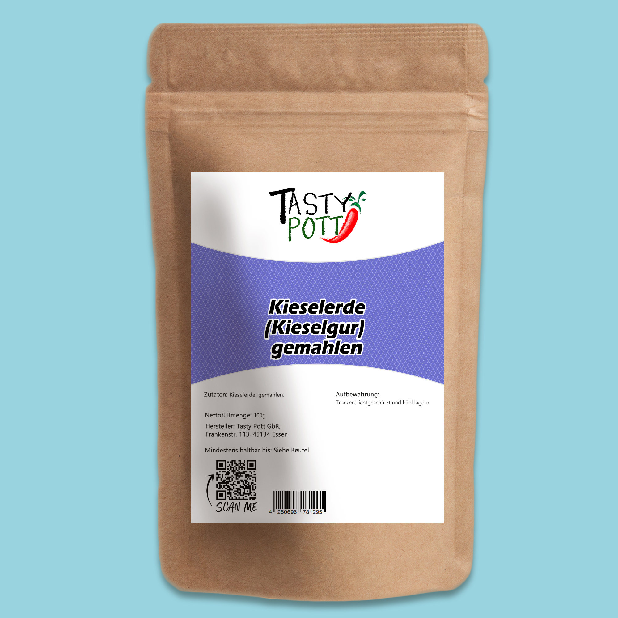 Tasty Pott Kieselgur (Diatomeen) – Natürliches Silizium-Mineral für Küche, Haushalt und Pflege 100g 