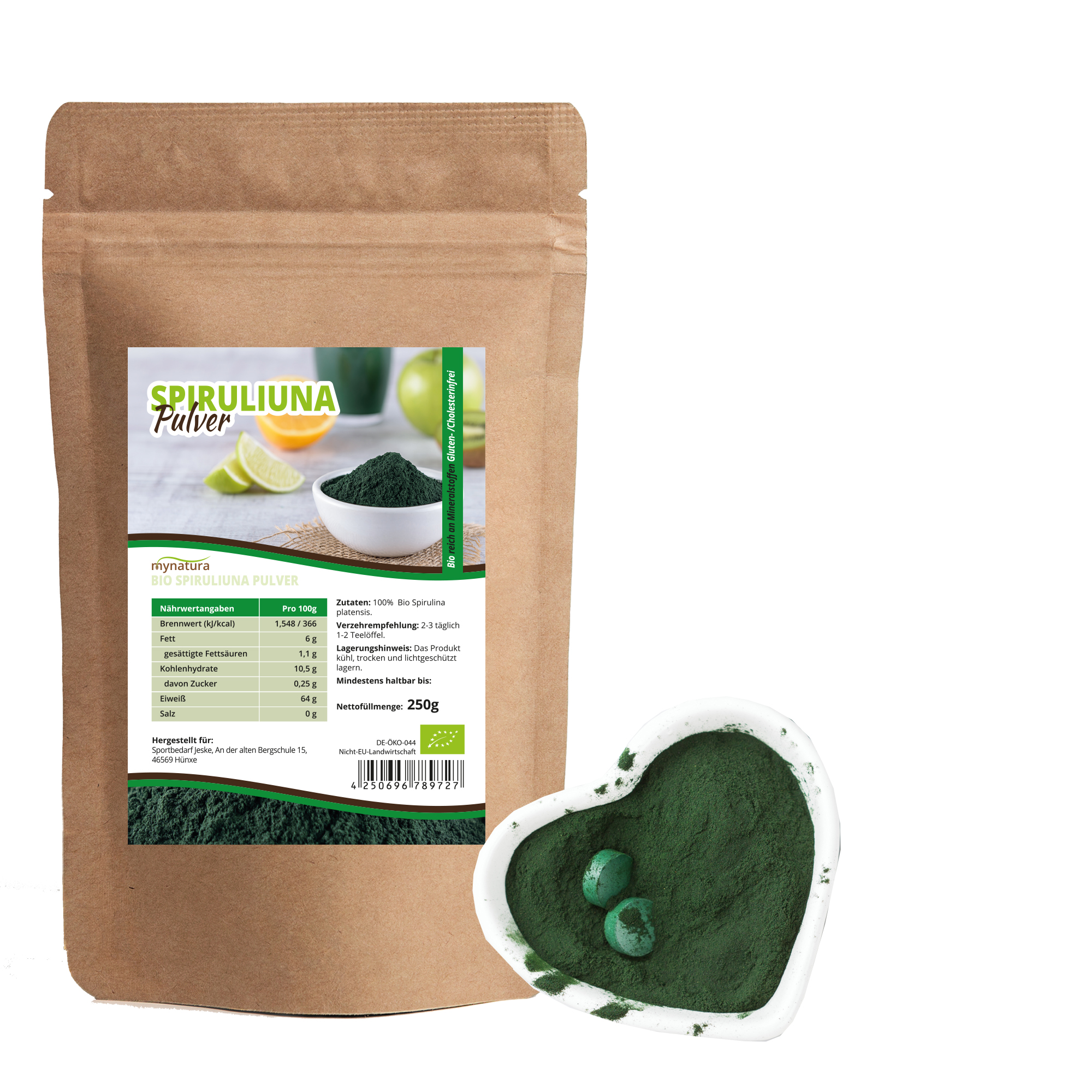 Mynatura Bio Algen Set - Dulse Flocken (100g)- Chlorella Pulver (250g) - Spirulina Pulver (250g)