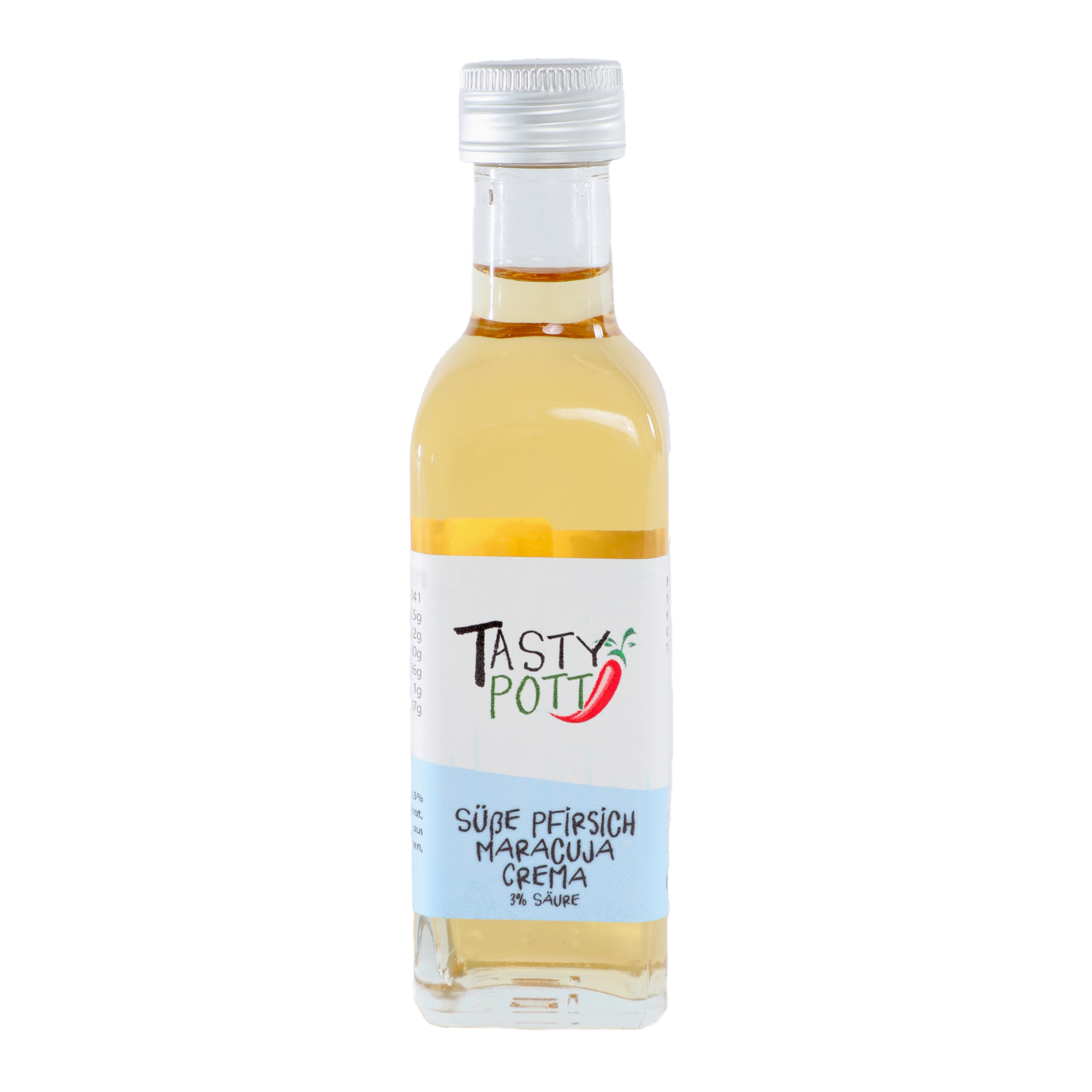 Süße Pfirsich Maracuja Crema - 3% Säure - 100ml Flasche von Tasty Pott