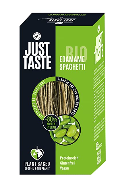 JUST TASTE – Edamame Spaghetti – Die neue BIO Gemüse Pasta – 250g JUST TASTE – Edamame Spaghetti – Die neue BIO Gemüse Pasta – 250g