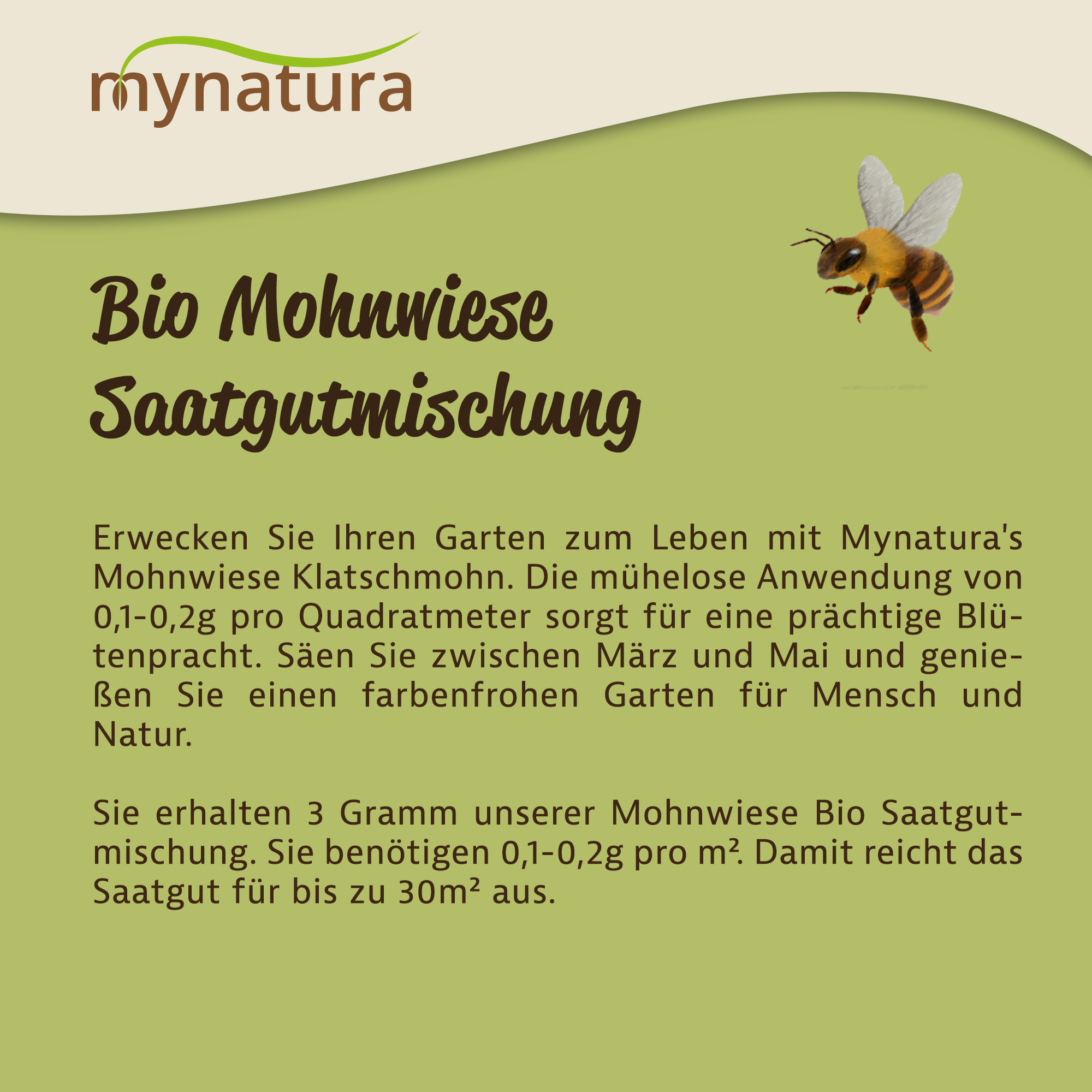 Mynatura Bio Mohnwiese Saatgutmischung (3g) Mynatura Bio Mohnwiese Saatgutmischung (3g)