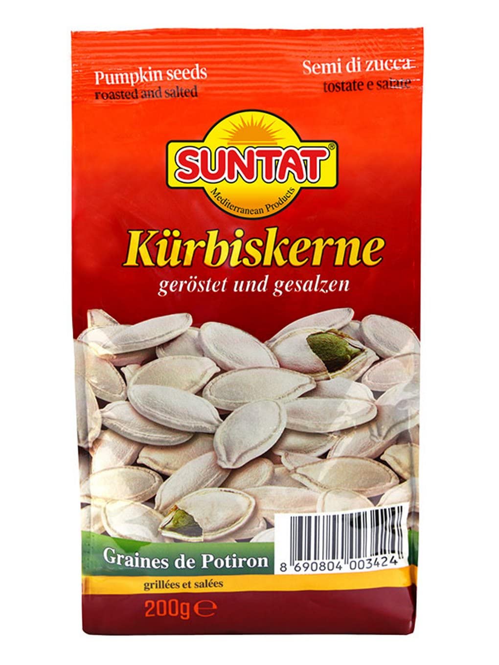 SUNTAT Kürbiskerne ungeschält geröstet & gesalzen (4 x 200 g Packung) SUNTAT Kürbiskerne ungeschält geröstet & gesalzen (4 x 200 g Packung)