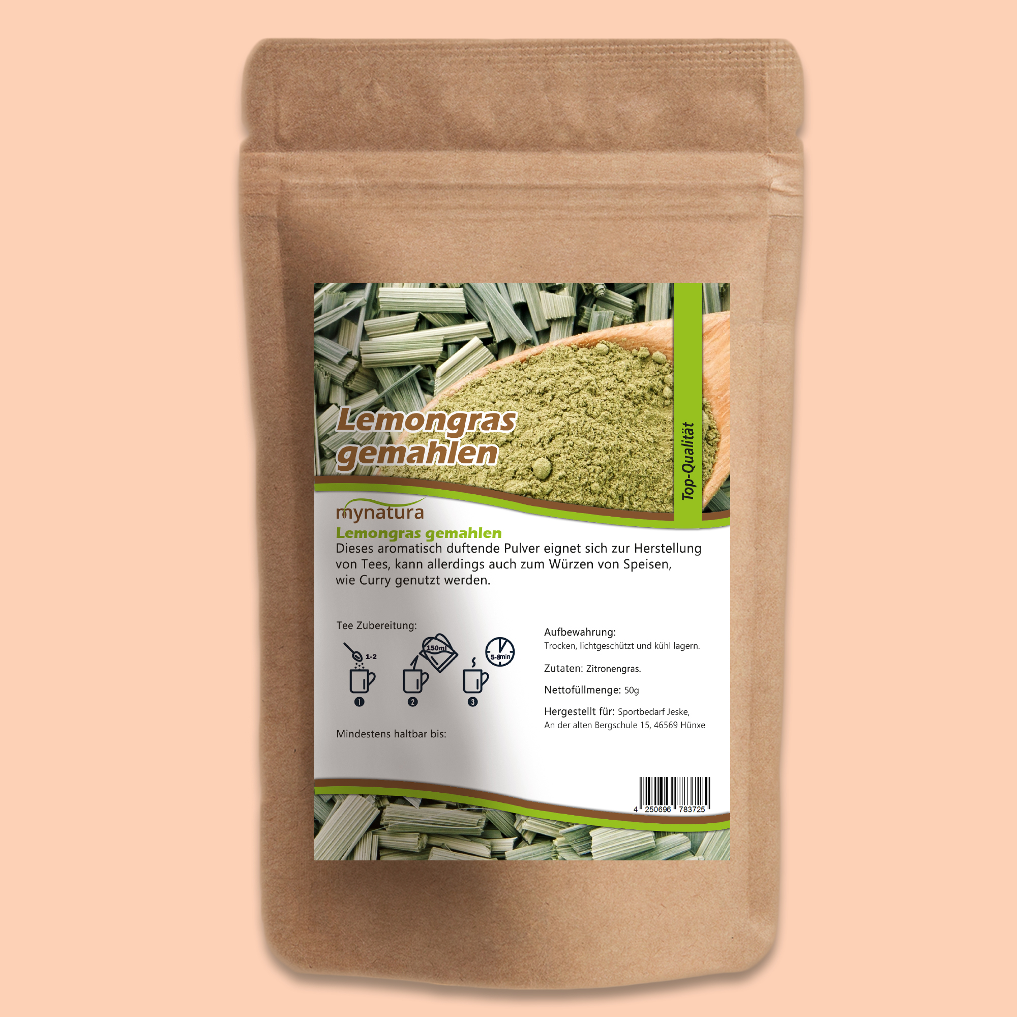 Lemongras gemahlen – aromatisches Zitronengras für Currys, Tees und asiatische Gerichte | Mynatura 250g Lemongras gemahlen – aromatisches Zitronengras für Currys, Tees und asiatische Gerichte | Mynatura 250g