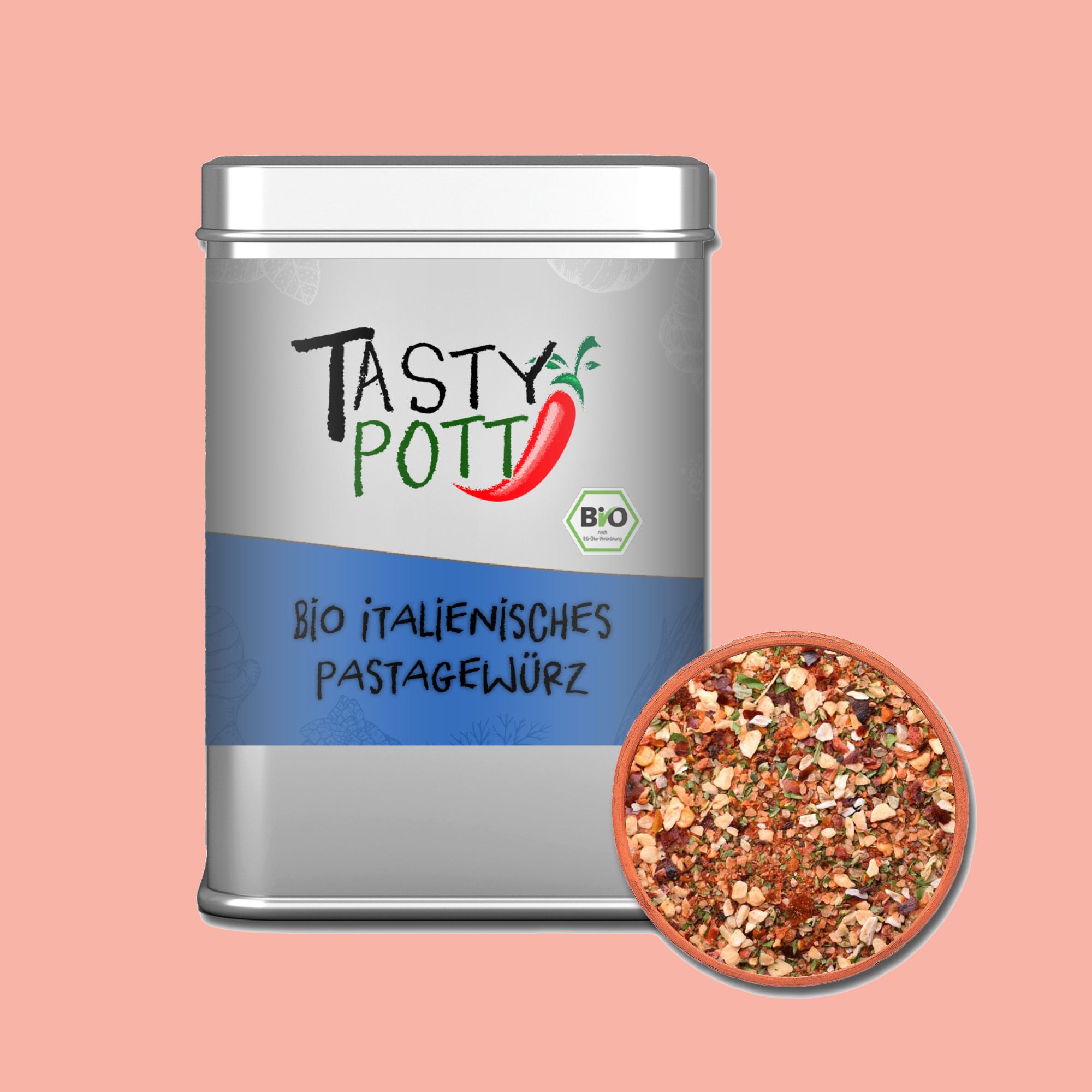 Italienisches Bio Pastagewürz - aromatisches Pasta Gewürz | 100g Dose Tasty Pott    Italienisches Bio Pastagewürz - aromatisches Pasta Gewürz | 100g Dose Tasty Pott