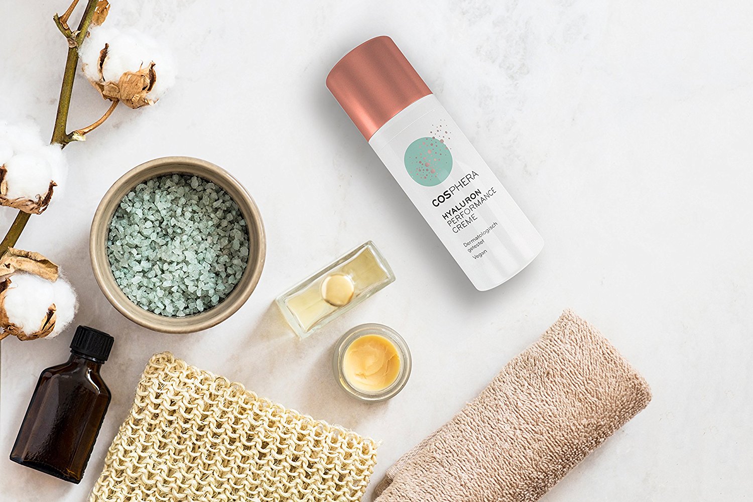 Cosphera - Hyaluron Performance Creme 50 ml - vegane Tages- und Nachtcreme hochdosiert für Gesicht,