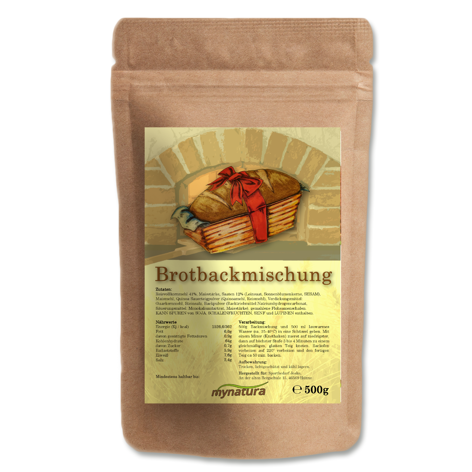 Mynatura Geschenk Set zum Einzug – Brot und Salz I Brotbackmischung I Meersalz I Karte Alles Gute