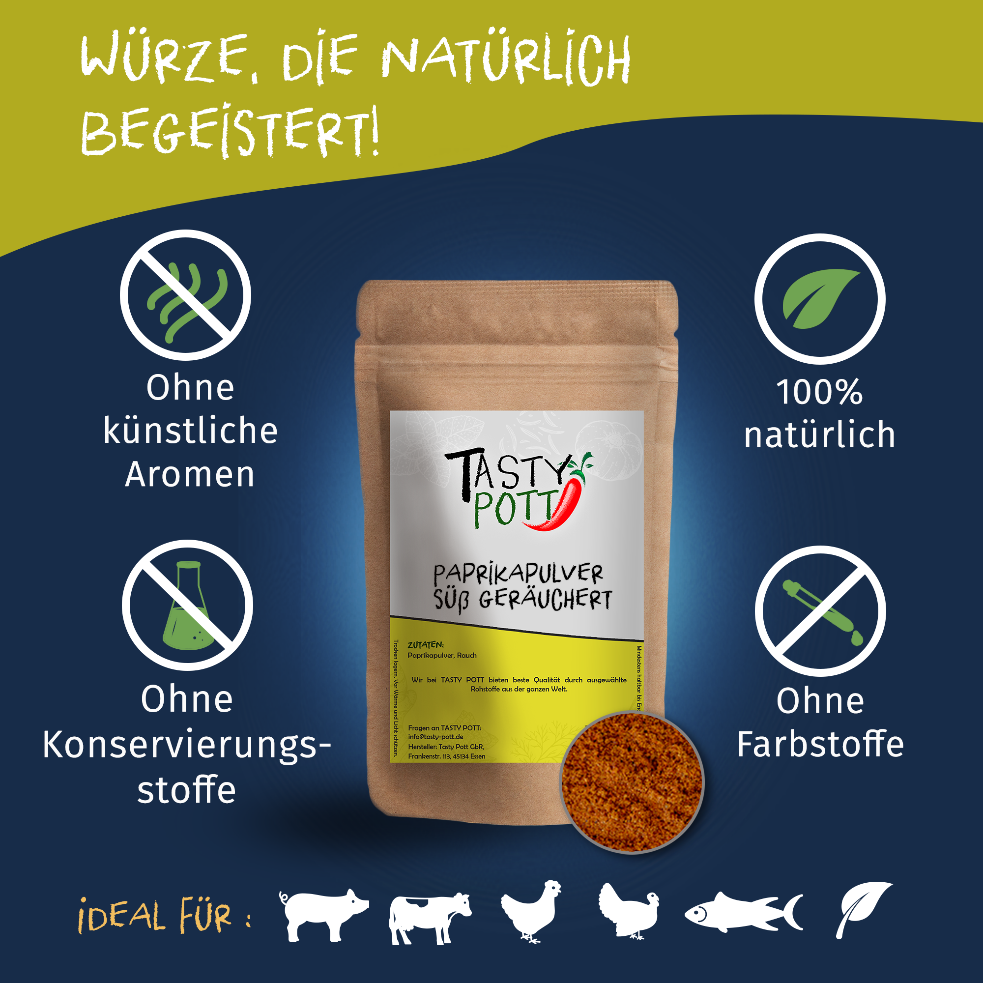 Paprika Pulver geräuchert - 100g Dose von Tasty Pott 