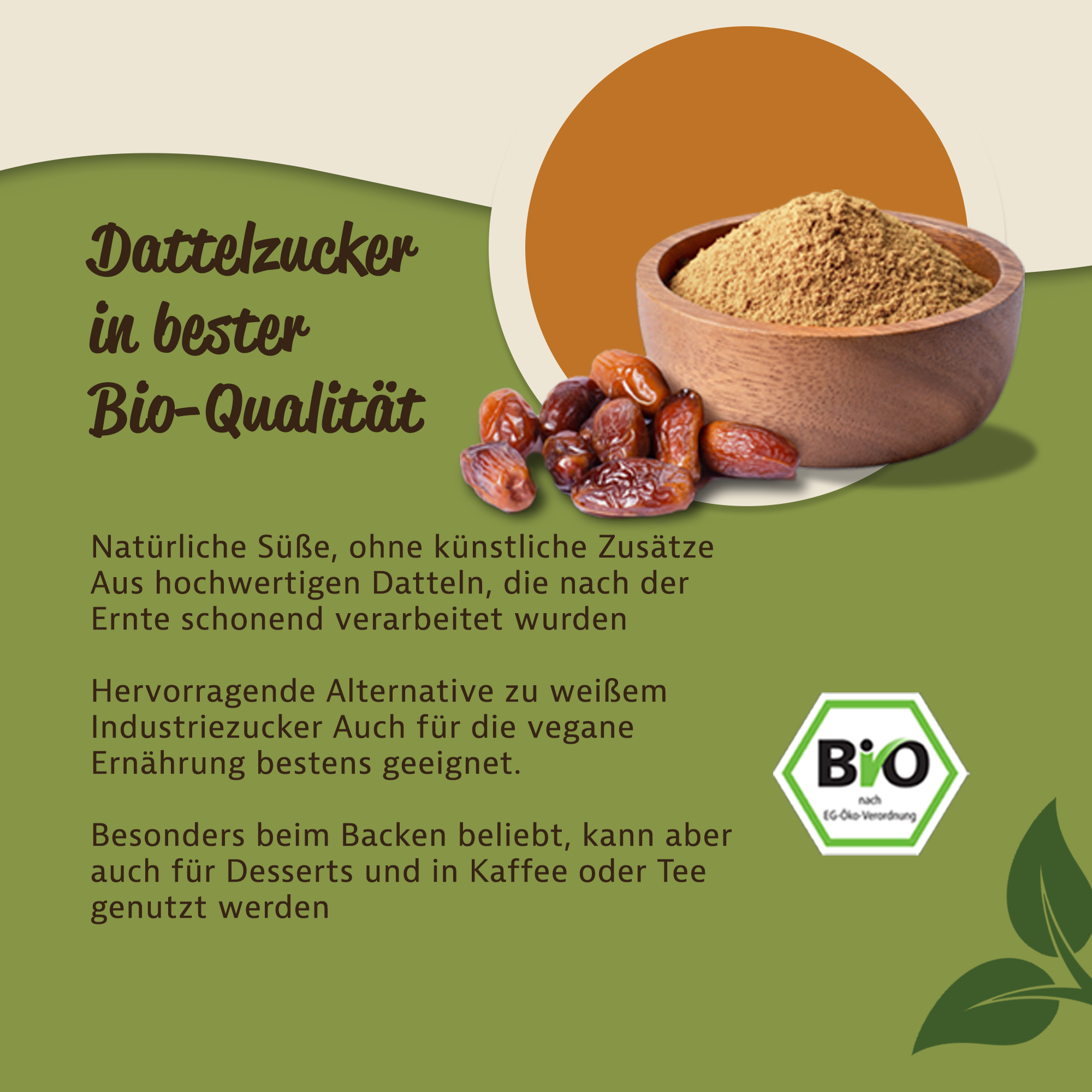 Bio Dattelzucker – natürlicher Zuckerersatz aus 100 % gemahlenen Datteln | unraffiniert, vegan & nachhaltig 1Kg Bio Dattelzucker – natürlicher Zuckerersatz aus 100 % gemahlenen Datteln | unraffiniert, vegan & nachhaltig 1Kg