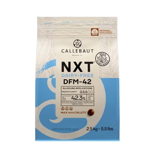 41TGsbsksCL Callebaut NXT Dairy-Free Milk VEGAN Schokoladenanteil 42,3%, (2500g)