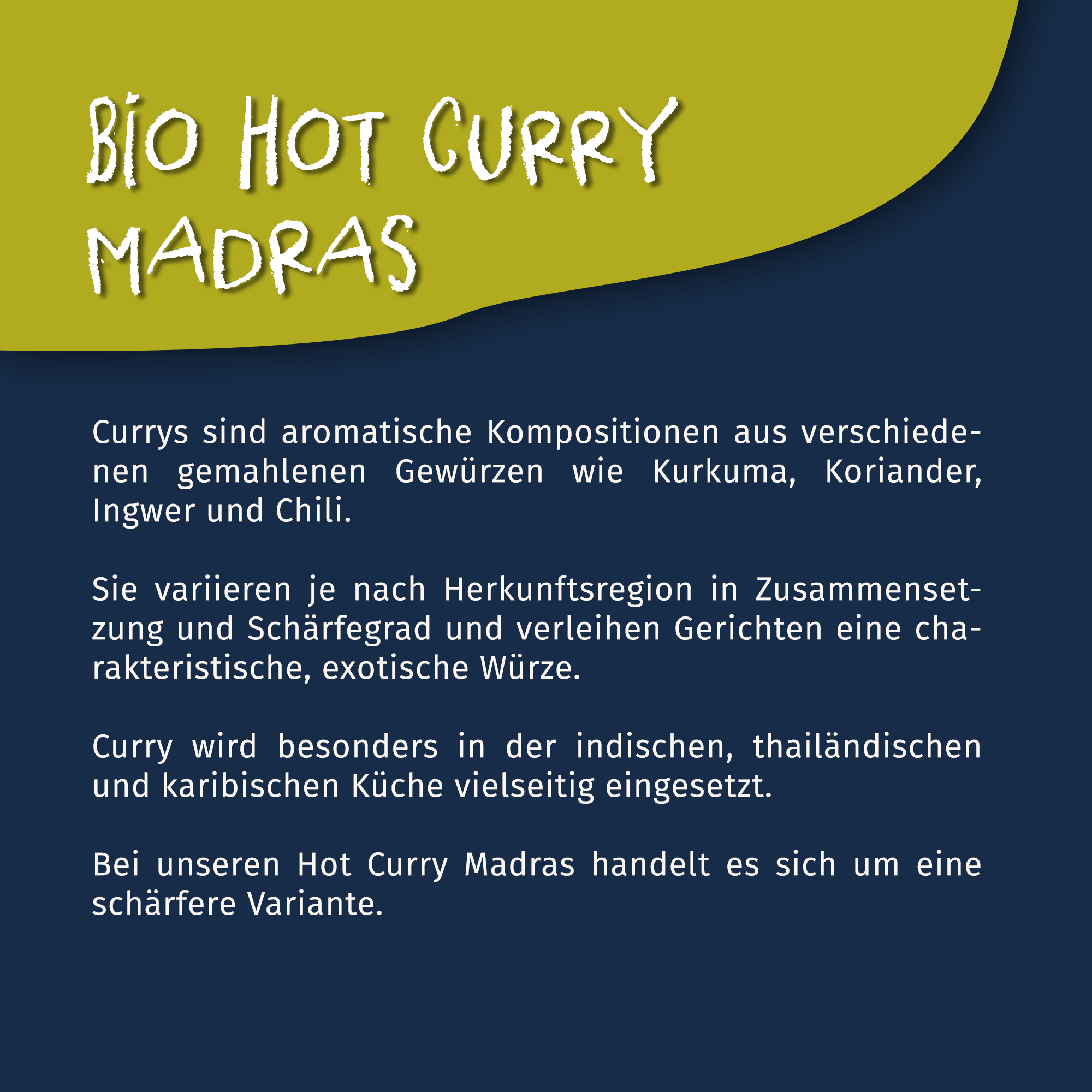 Hot Curry Madras - Madras Bio Curry Gewürz (scharf) - 100g Dose Tasty Pott