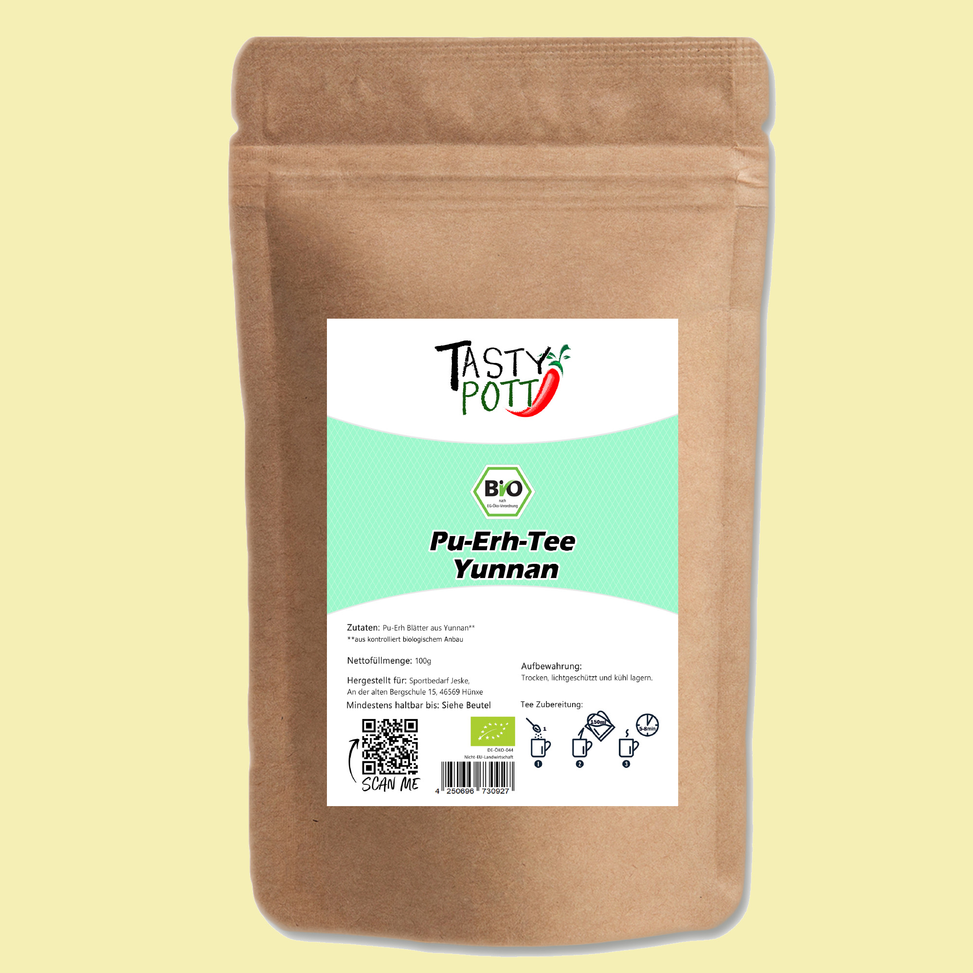 Bio Pu-Erh-Tee Yunnan - 100g Beutel von Tasty Pott