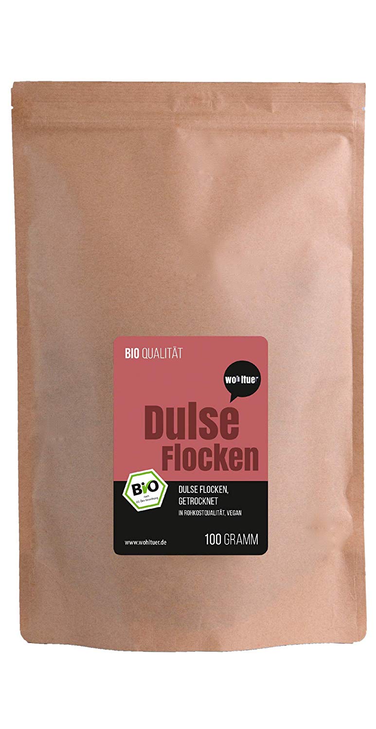 Wohltuer Bio Dulseflocken | Dulse Algen Bio | Lappentang Bio getrocknet | Aus dem Atlantik 100g Wohltuer Bio Dulseflocken | Dulse Algen Bio | Lappentang Bio getrocknet | Aus dem Atlantik 100g