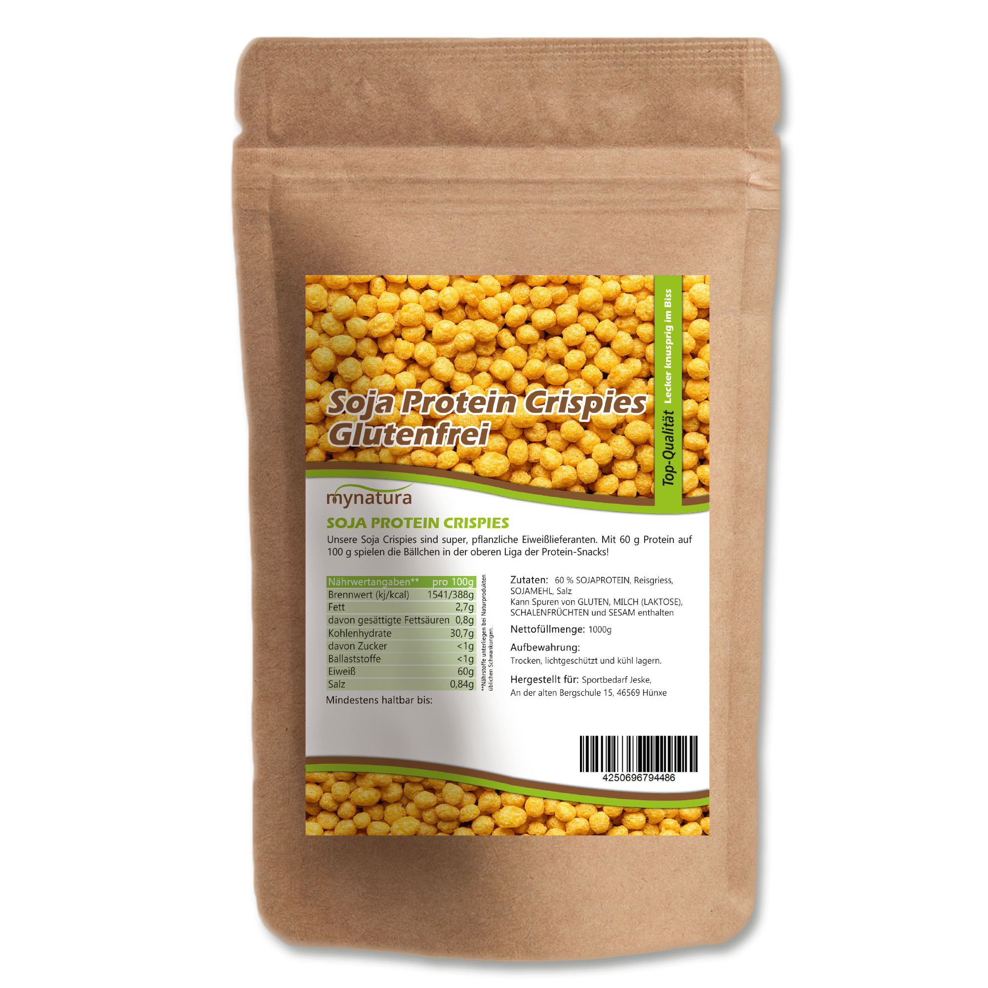 Mynatura Protein Soja Crispies  60% Eiweiß 1000g Beutel Mynatura Protein Soja Crispies  60% Eiweiß 1000g Beutel