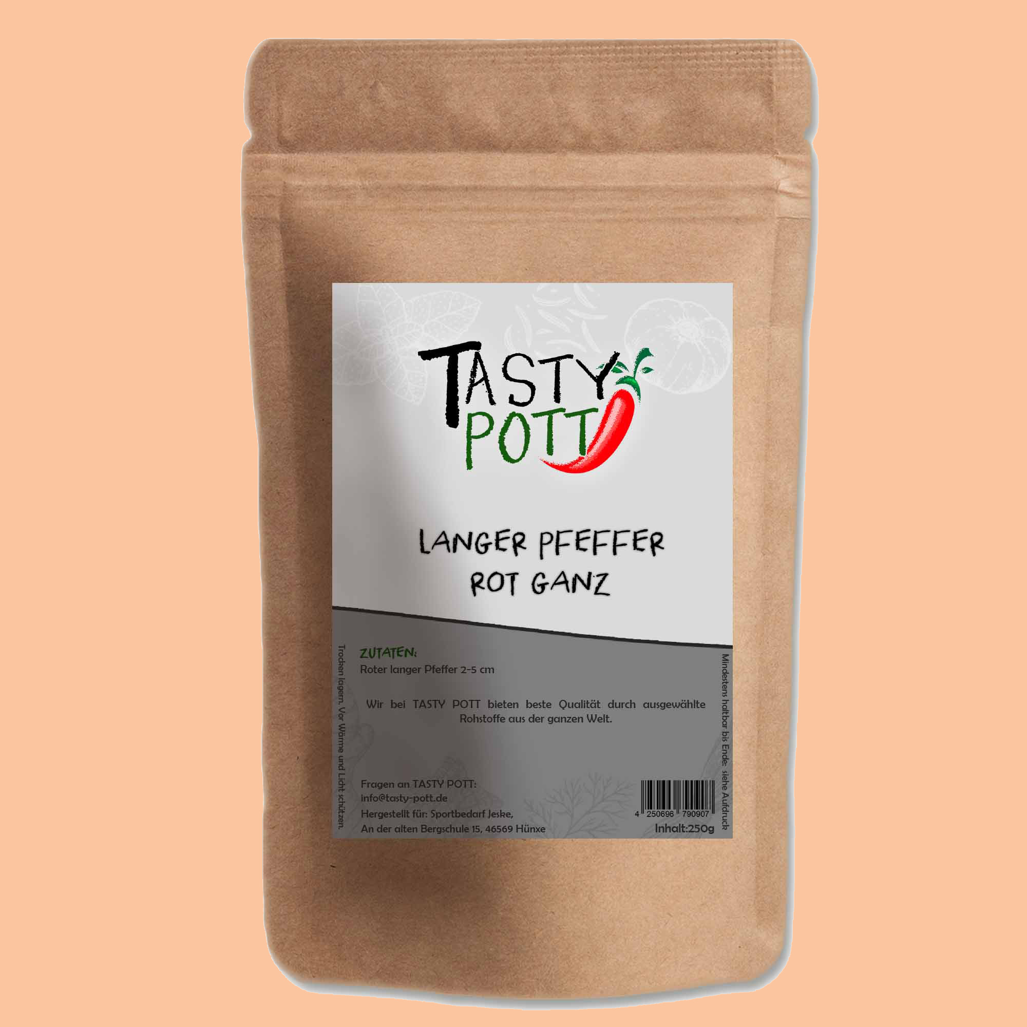 Langer Pfeffer Rot - Stangenpfeffer - Beutel 30g von Tasty Pott 