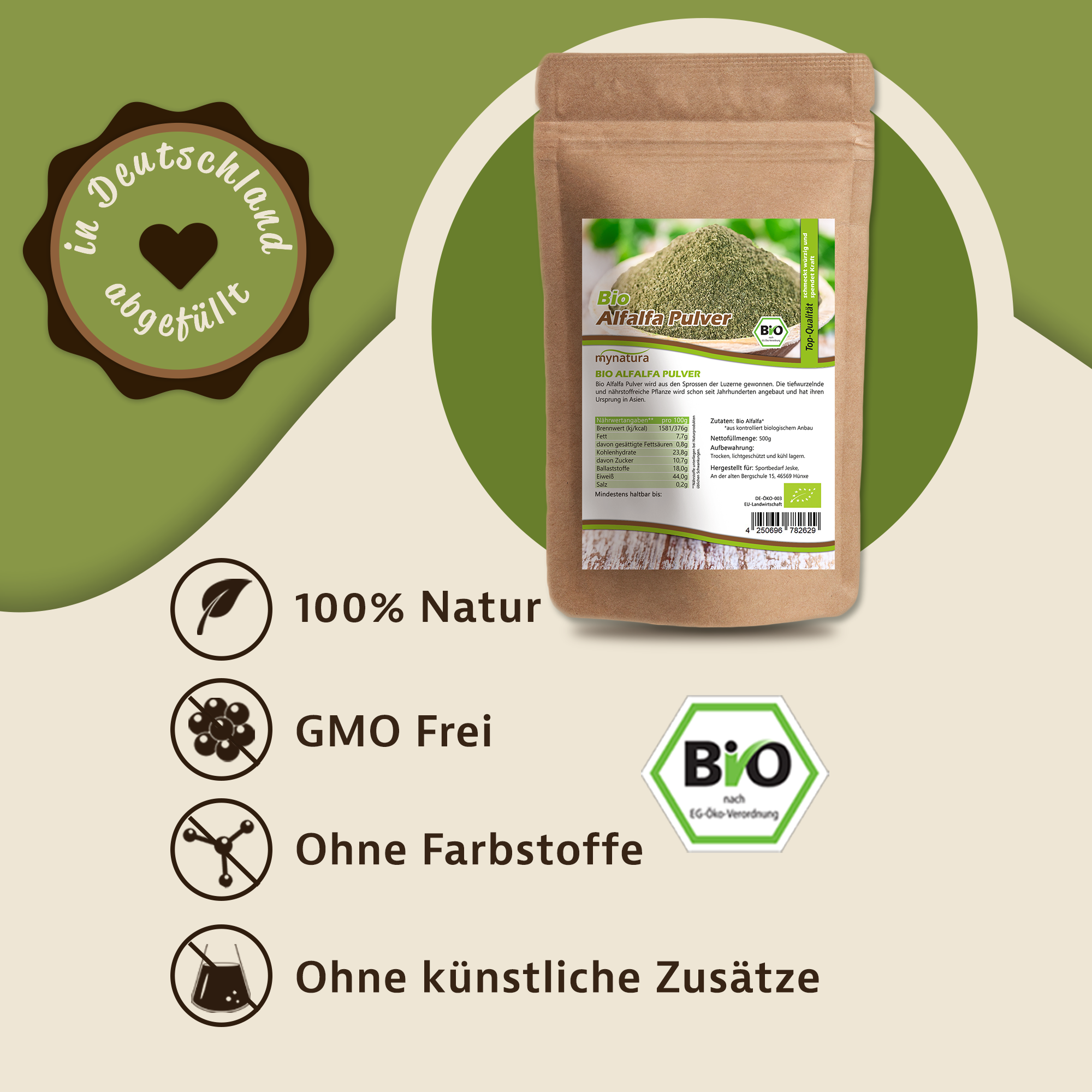 Mynatura Bio Alfalfa Pulver 500g