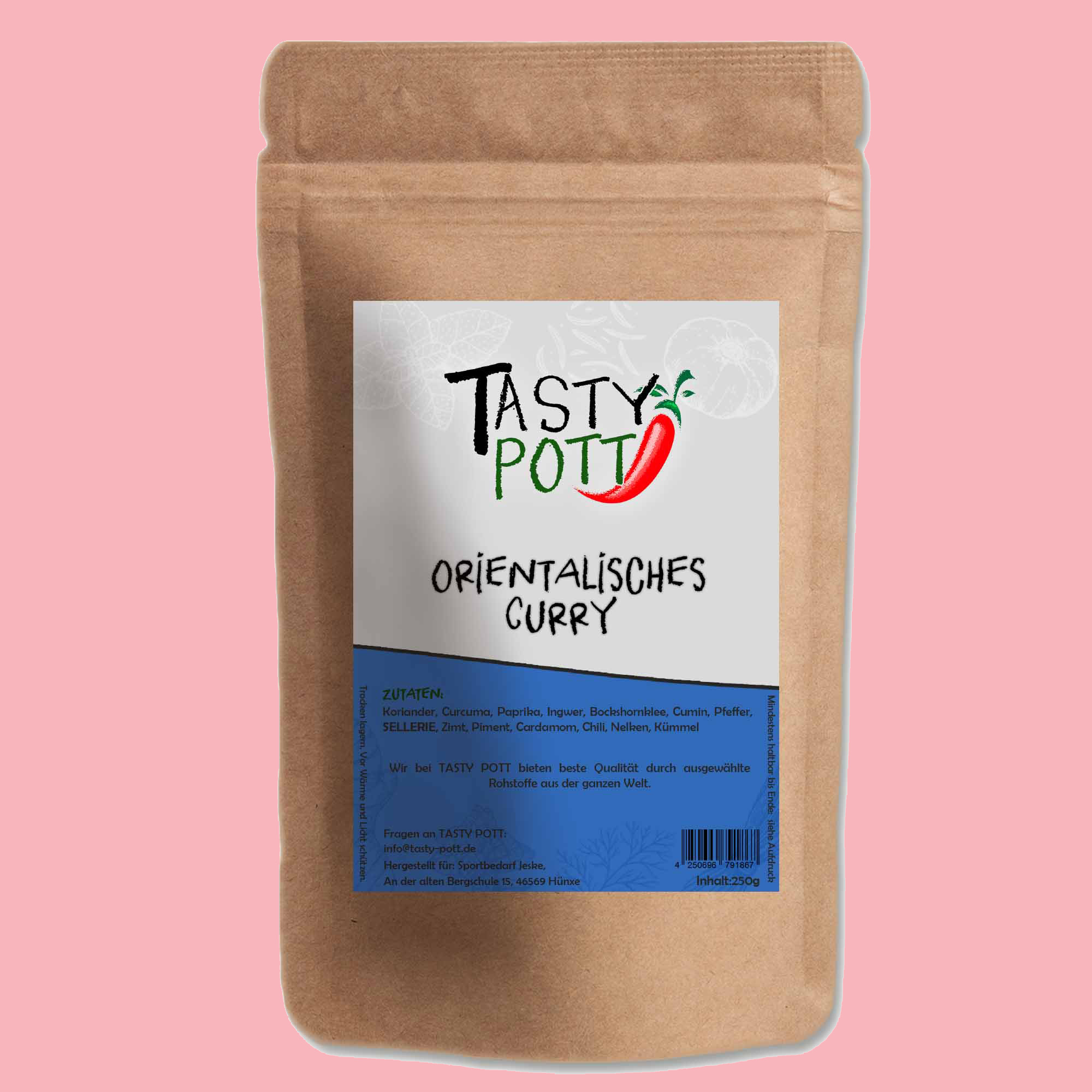 Orientalisches Curry Gewürz - Curry Pulver - 250g Beutel Tasty Pott   Orientalisches Curry Gewürz - Curry Pulver - 250g Beutel Tasty Pott