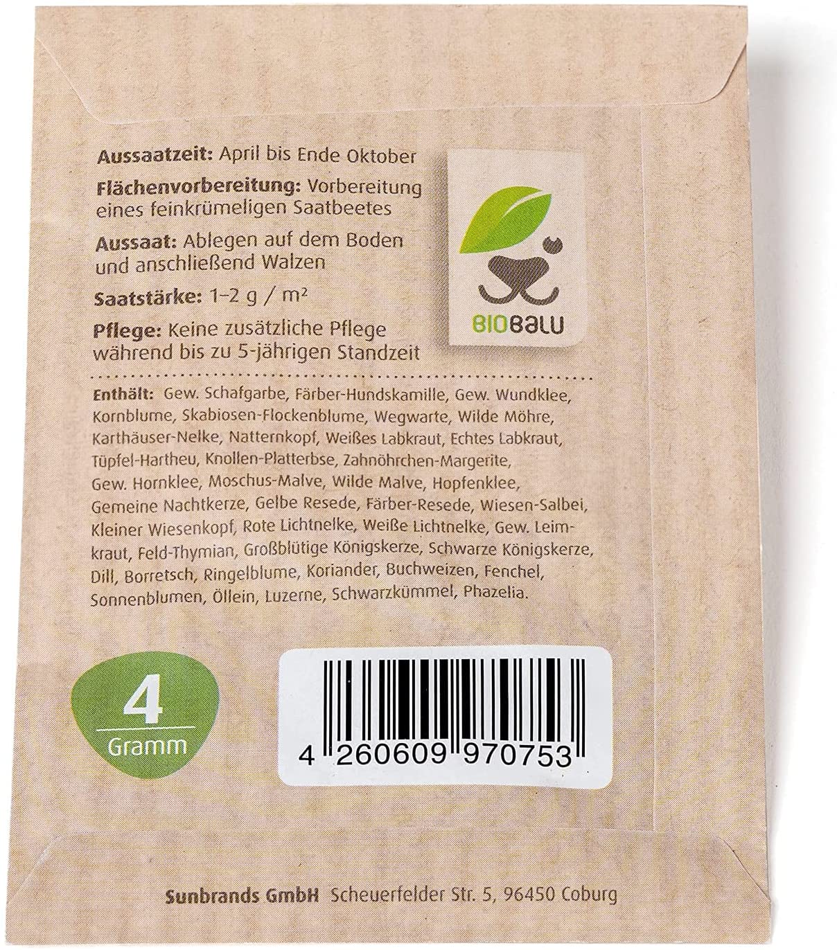 Biobalu Bienenweide - Zum Selberpflücken und Freude schenken 100x 4g Biobalu Bienenweide - Zum Selberpflücken und Freude schenken 100x 4g