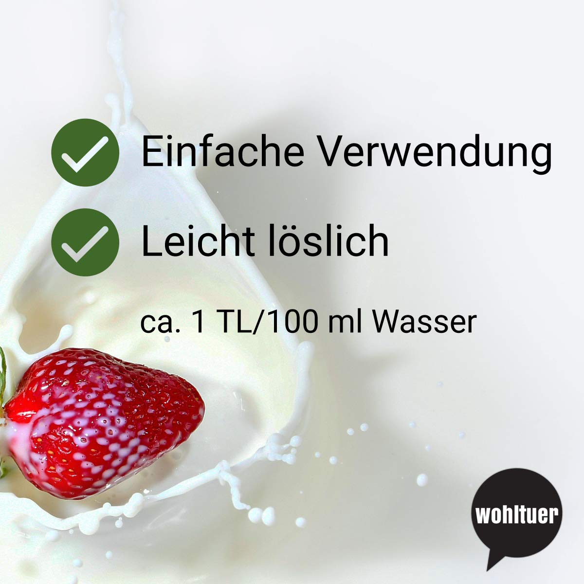 Wohltuer Bio Vollmilchpulver 500g | Bio & Weidehaltung | Sehr gut löslich & frei von Zusätzen | Milch
