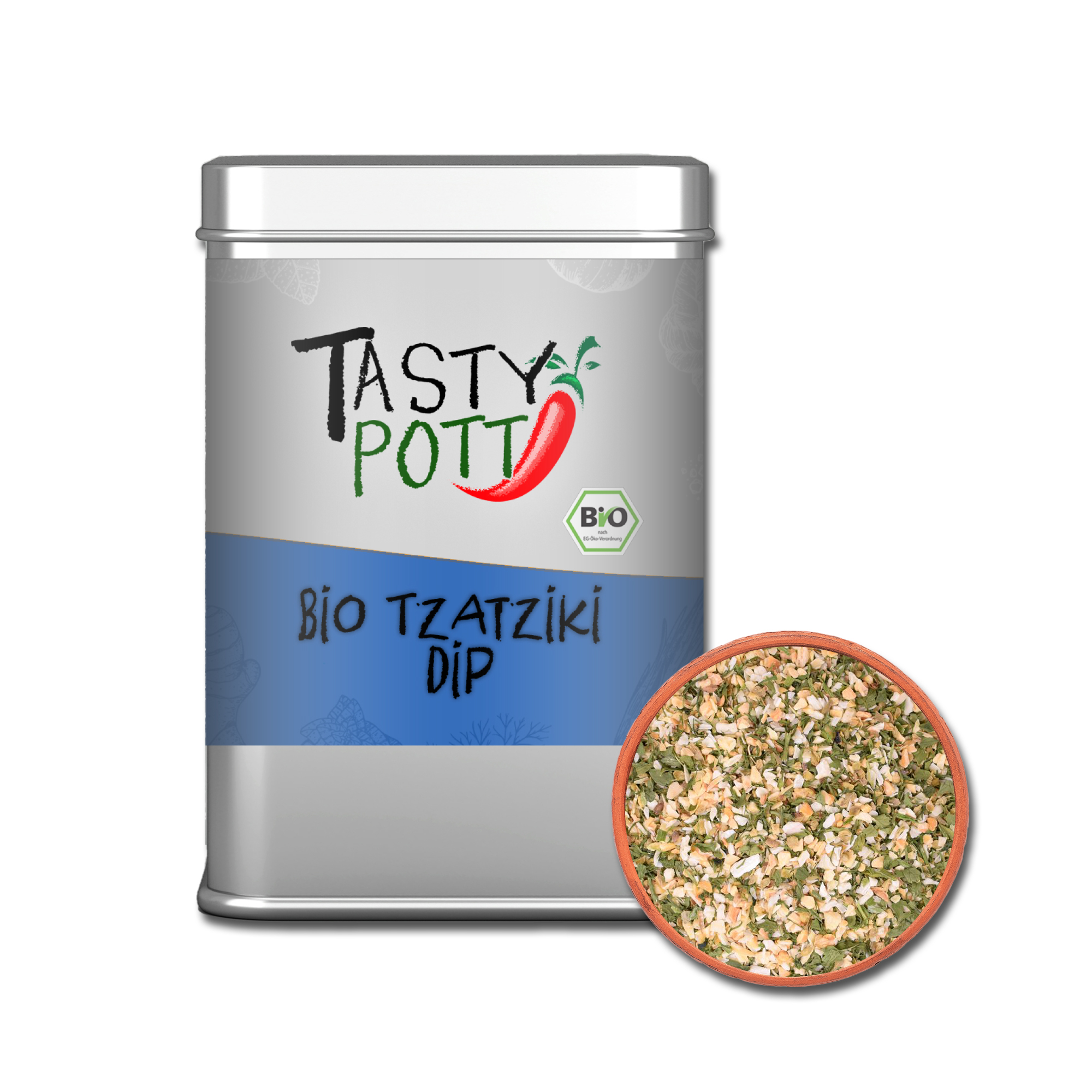 Bio Tzatziki Dip - Gewürzmischung - 100g Dose von Tasty Pott