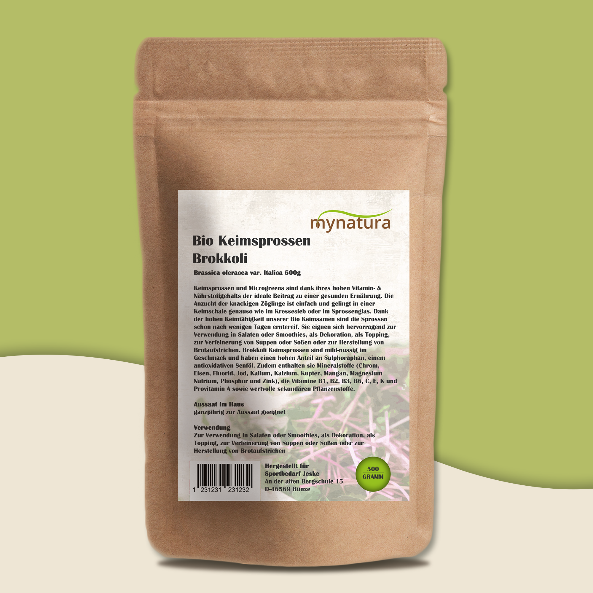 Mynatura Bio Keimsprossen Brokkoli Gemüse (500g)