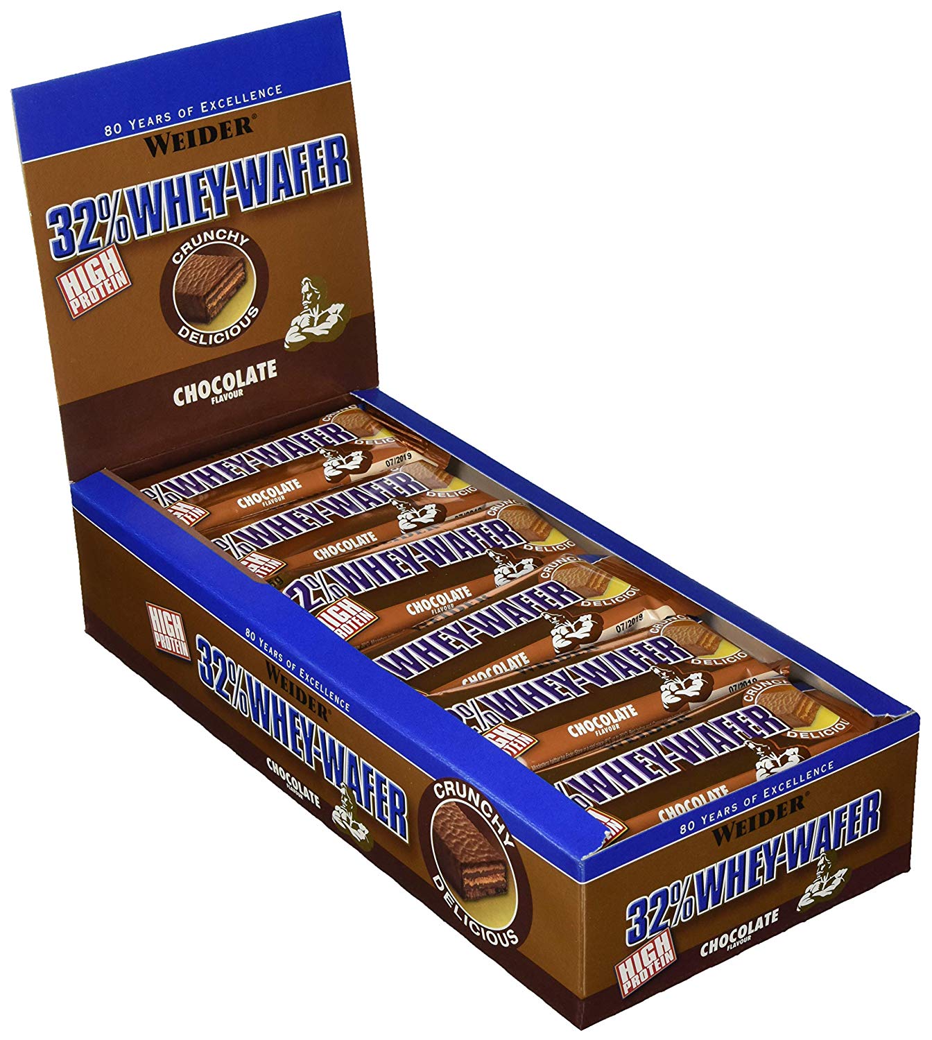 Weider 32% Whey-Wafer (24 x 35g Riegel Box) Weider 32% Whey-Wafer (24 x 35g Riegel Box)
