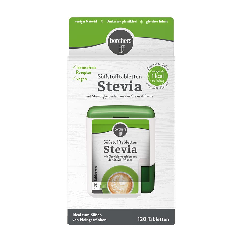 borchers Stevia Süßstofftabletten Im Spender Kalorienarm Süßungsmittel 3 x 120 Tbl. borchers Stevia Süßstofftabletten Im Spender Kalorienarm Süßungsmittel 3 x 120 Tbl.