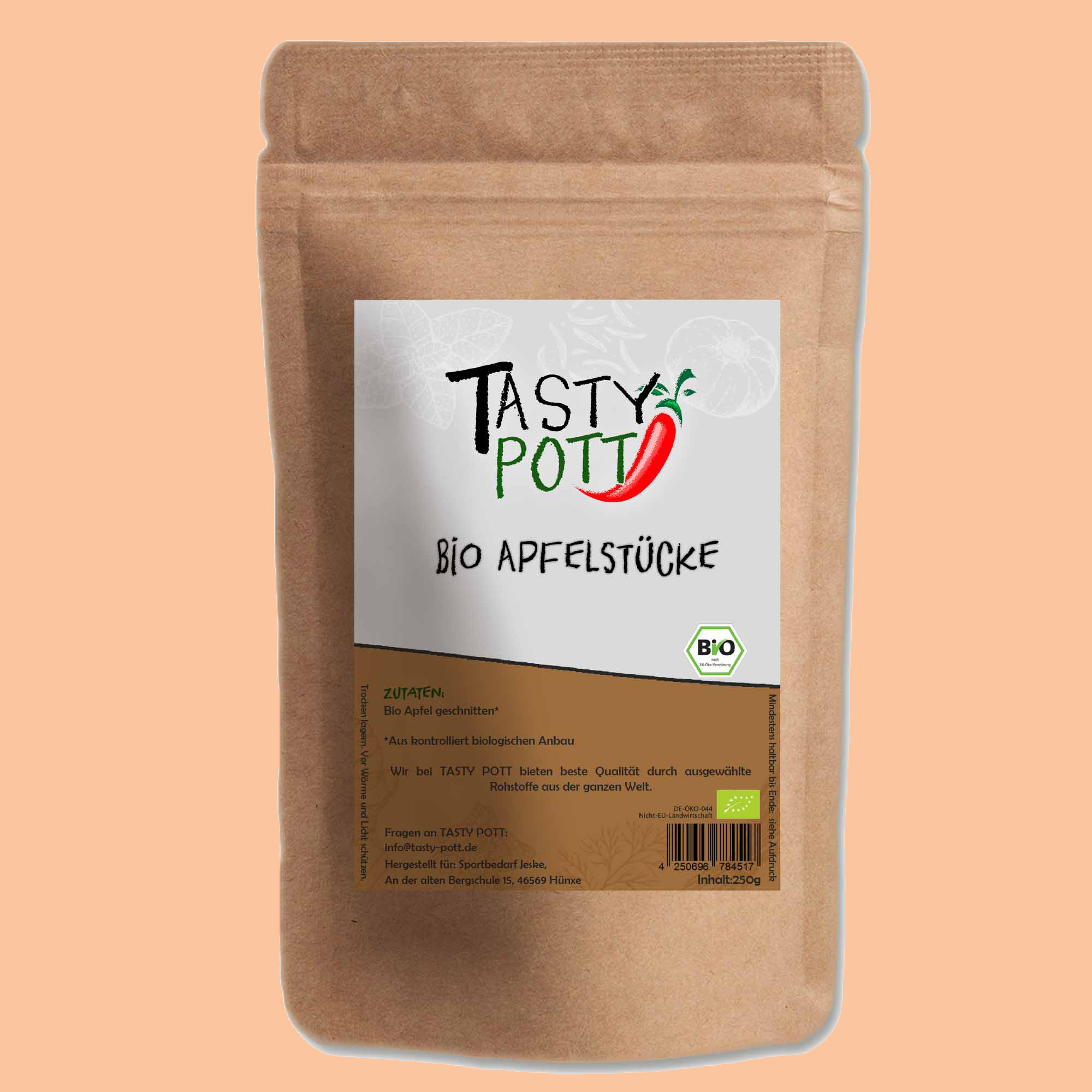 Bio Apfelstücke (3mm) - Feiner Apfel - 30g Beutel von Tasty Pott Bio Apfelstücke (3mm) - Feiner Apfel - 30g Beutel von Tasty Pott