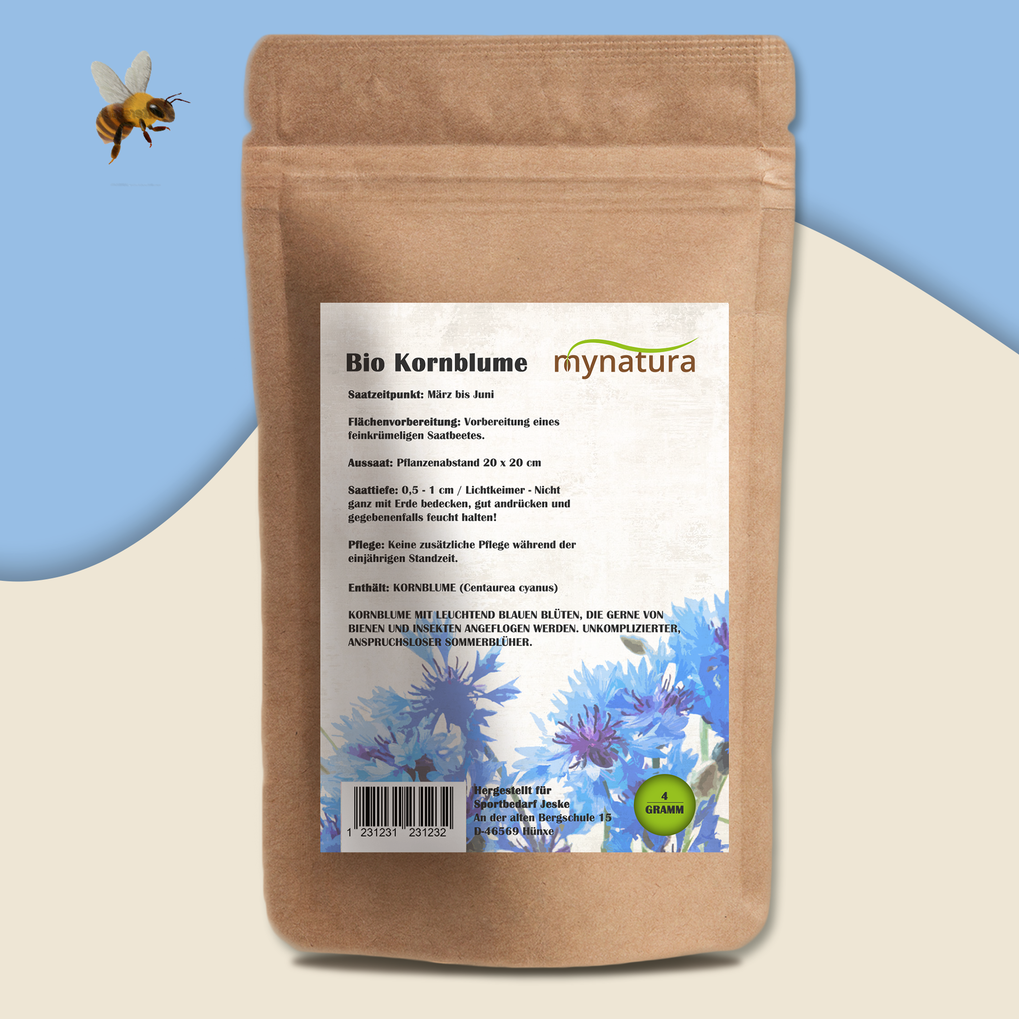 Mynatura Bio Kornblume Bio Saatgutmischung Kornblumen 4g Mynatura Bio Kornblume Bio Saatgutmischung Kornblumen 4g