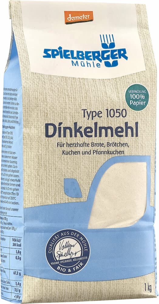 Spielberger Bio Dinkelmehl 1050, demeter (6x1kg) Spielberger Bio Dinkelmehl 1050, demeter (6x1kg)