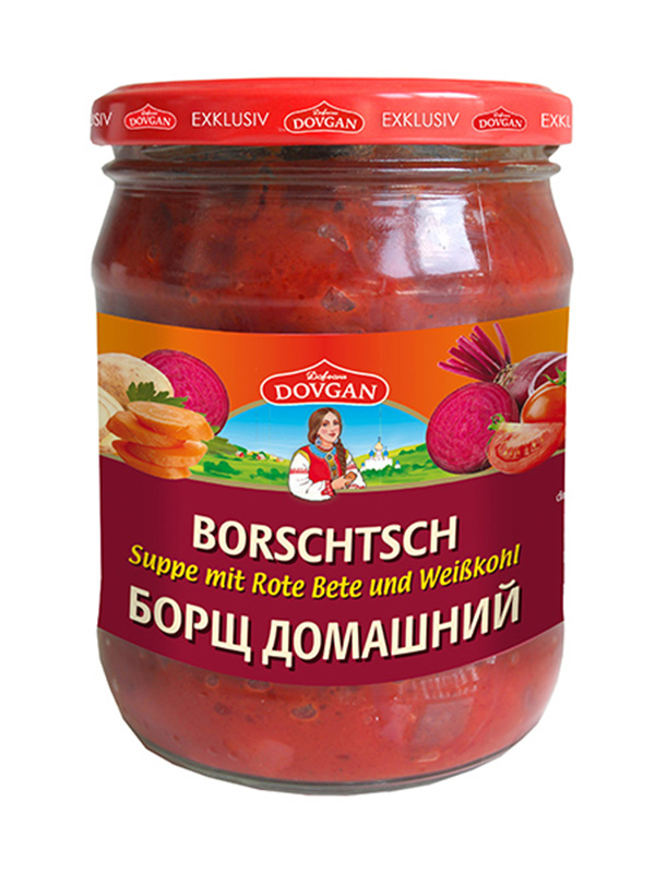 Dovgan Borschtsch Suppe mit Rote Bete und Weißkohl,(5 x 480 g) Dovgan Borschtsch Suppe mit Rote Bete und Weißkohl,(5 x 480 g)